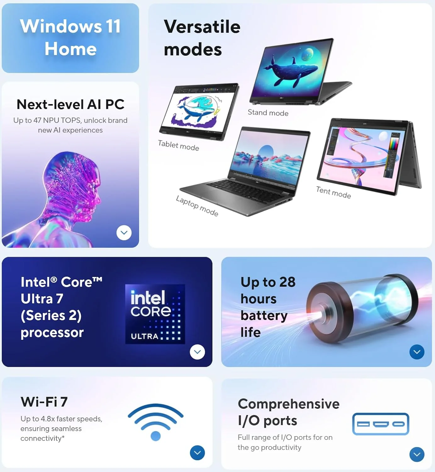 لپ تاپ لمسی ASUS Vivobook Flip 14" OLED Copilot+، پردازنده Intel EVO Core Ultra 7 256V، وای فای 7، لولای 360 درجه، Thunderbolt4، ویندوز 11، همراه با ماوس بی سیم و قلم استایلوس (16 گیگابایت رم | 4 ترابایت SSD) لپ تاپ لمسی ASUS Vivobook Flip 14" OLED Copilot+، پردازنده Intel EVO Core Ultra 7 256V، وای فای 7، لولای 360 درجه، Thunderbolt4، ویندوز 11، همراه با ماوس بی سیم و قلم استایلوس (16 گیگابایت رم | 4 ترابایت SSD)
