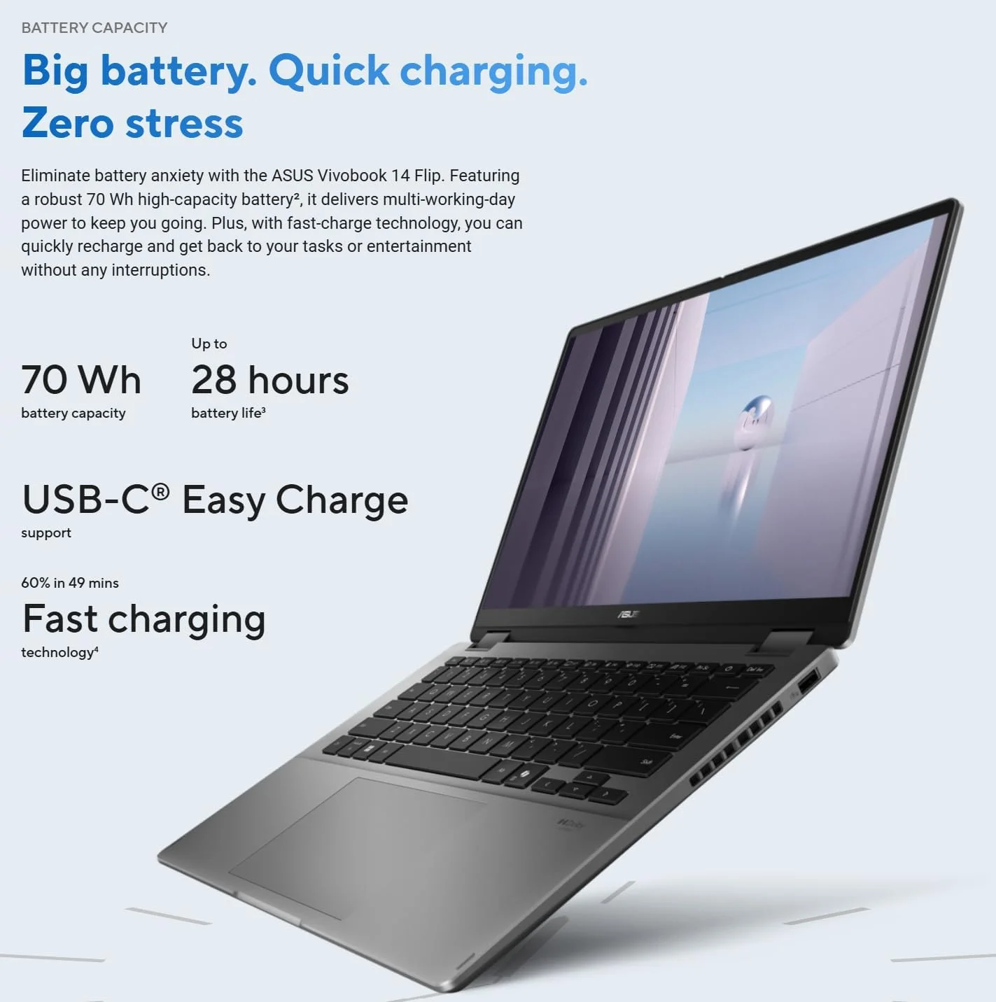 لپ تاپ لمسی ASUS Vivobook Flip 14" OLED Copilot+، پردازنده Intel EVO Core Ultra 7 256V، وای فای 7، لولای 360 درجه، Thunderbolt4، ویندوز 11، همراه با ماوس بی سیم و قلم استایلوس (16 گیگابایت رم | 4 ترابایت SSD) لپ تاپ لمسی ASUS Vivobook Flip 14" OLED Copilot+، پردازنده Intel EVO Core Ultra 7 256V، وای فای 7، لولای 360 درجه، Thunderbolt4، ویندوز 11، همراه با ماوس بی سیم و قلم استایلوس (16 گیگابایت رم | 4 ترابایت SSD)
