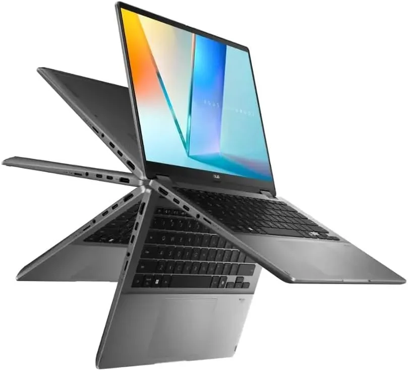 لپ تاپ لمسی ASUS Vivobook Flip 14" OLED Copilot+، پردازنده Intel EVO Core Ultra 7 256V، وای فای 7، لولای 360 درجه، Thunderbolt4، ویندوز 11، همراه با ماوس بی سیم و قلم استایلوس (16 گیگابایت رم | 4 ترابایت SSD) لپ تاپ لمسی ASUS Vivobook Flip 14" OLED Copilot+، پردازنده Intel EVO Core Ultra 7 256V، وای فای 7، لولای 360 درجه، Thunderbolt4، ویندوز 11، همراه با ماوس بی سیم و قلم استایلوس (16 گیگابایت رم | 4 ترابایت SSD)