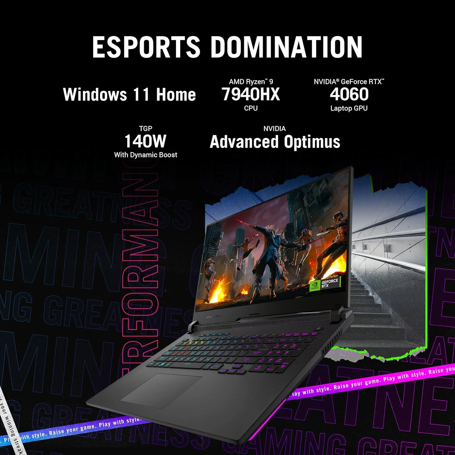لپ تاپ ROG Strix G17 G713PV-HX162W /AMD Ryzen R9-7940HX/16GB RAM/1TB SSD/NVIDIA GeForce RTX 4060 8GB/17.3 FHD(1920x1080) 144hZ/Windows 11 Home - خاکستری Eclipse لپ تاپ ROG Strix G17 G713PV-HX162W /AMD Ryzen R9-7940HX/16GB RAM/1TB SSD/NVIDIA GeForce RTX 4060 8GB/17.3 FHD(1920x1080) 144hZ/Windows 11 Home - خاکستری Eclipse