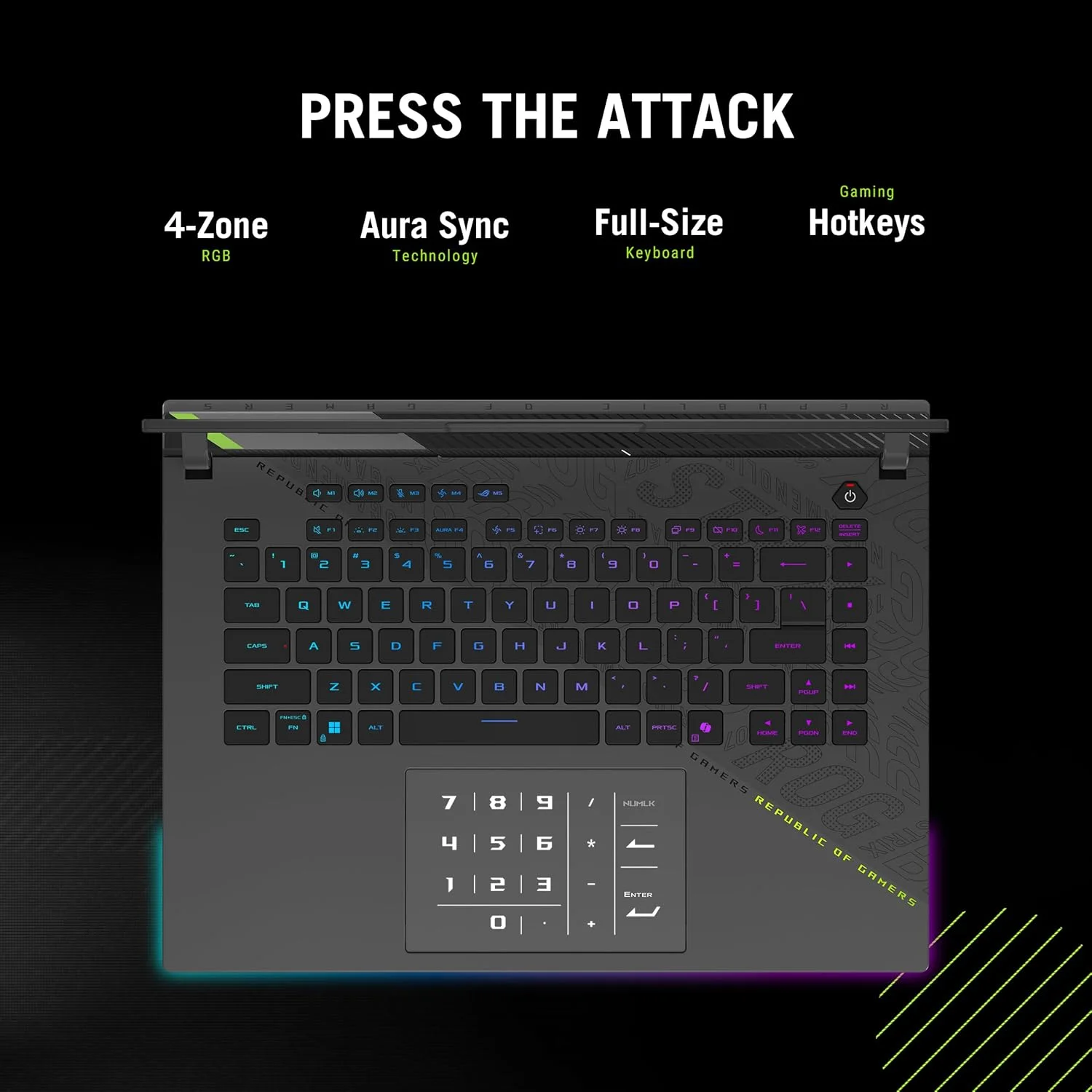 لپ تاپ گیمینگ ایسوس ROG Strix G16 (2025) G614 | NVIDIA RTX 5060 8GB | AMD Ryzen 9 8940HX | رم 16 گیگابایت | SSD 1 ترابایت | نمایشگر 16 اینچ 240 هرتز (2560 x 1600) | ویندوز 11 هوم [G614PM-G161W]