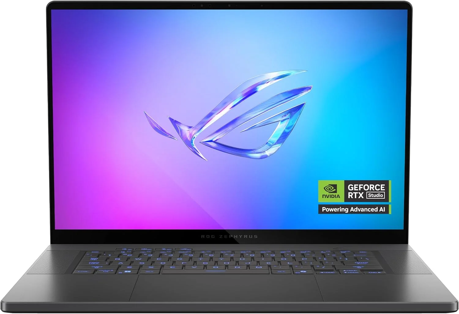 لپ تاپ گیمینگ ROG Zephyrus G16 GU605CX-QR111W با پردازنده CORE ULTRA 9، رم 64 گیگابایت، حافظه 2 ترابایت PCIE G4 SSD، کارت گرافیک NVIDIA RTX5090، ویندوز 11 هوم، صفحه نمایش 16 اینچ و کیبورد انگلیسی-عربی خاکستری