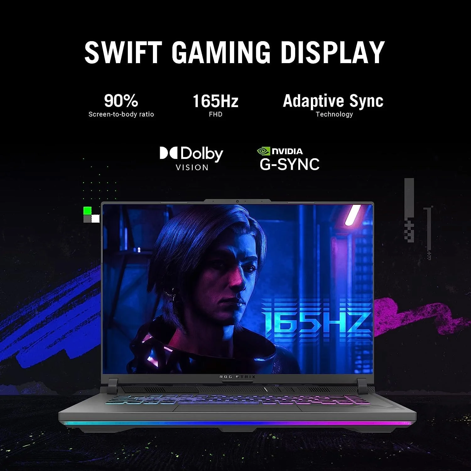 لپ تاپ گیمینگ ایسوس ROG Strix G16 با صفحه نمایش 16 اینچی FHD+ 165Hz (پردازنده Intel 13th Gen Core i7-13650H، رم 64GB DDR5، حافظه 2TB PCIe SSD، کارت گرافیک Gece RTX 4060 8GB) نور پس زمینه RGB، Thunderbolt 4، Wi-Fi 6E، کابل IST، ویندوز 11 Home - 2023 Eclipse Gray لپ تاپ گیمینگ ایسوس ROG Strix G16 با صفحه نمایش 16 اینچی FHD+ 165Hz (پردازنده Intel 13th Gen Core i7-13650H، رم 64GB DDR5، حافظه 2TB PCIe SSD، کارت گرافیک Gece RTX 4060 8GB) نور پس زمینه RGB، Thunderbolt 4، Wi-Fi 6E، کابل IST، ویندوز 11 Home - 2023 Eclipse Gray