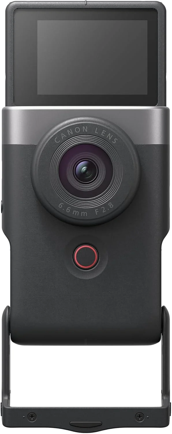 کیت پیشرفته دوربین فیلمبرداری ولاگینگ Canon PowerShot V10 | CMOS نوع 1.0 اینچی | ویدیوی 4K UHD | لنز واید انگل | پایه داخلی | صفحه لمسی شیب دار | میکروفون های استریو | Wi-Fi و بلوتوث | نقره ای