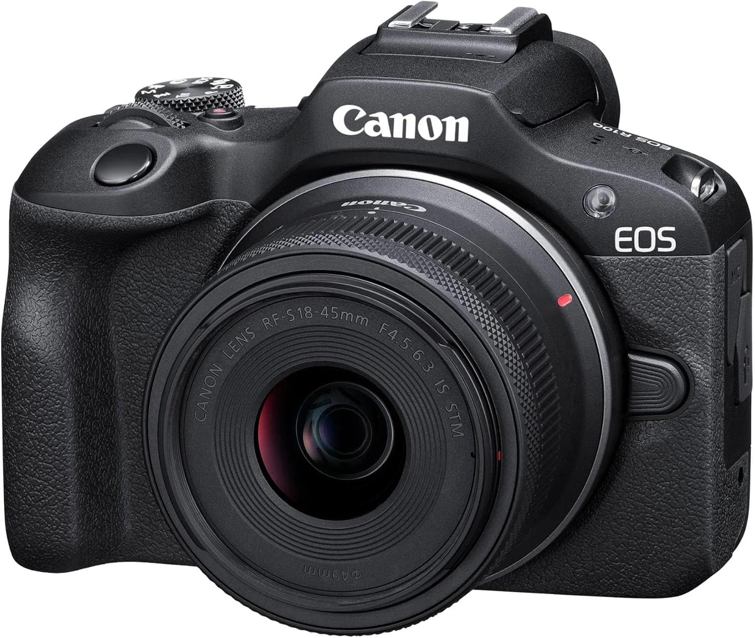 دوربین بدون آینه کانن EOS R100 با لنز RF-S 18-45mm F4.5-6.3 IS STM، مشکی