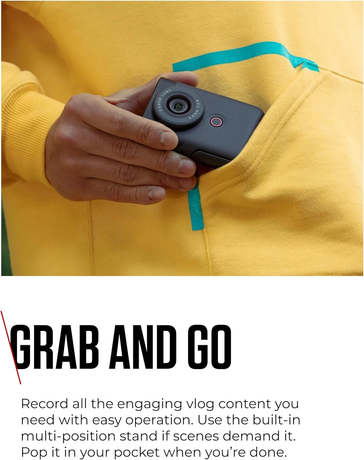 کیت استارتر دوربین فیلمبرداری کانن PowerShot V10 - دوربین دیجیتال (لنز واید، دوربین فیلمبرداری 4K، صفحه نمایش لمسی تاشو، میکروفون استریو، سه پایه، استریمینگ، تولید محتوا)