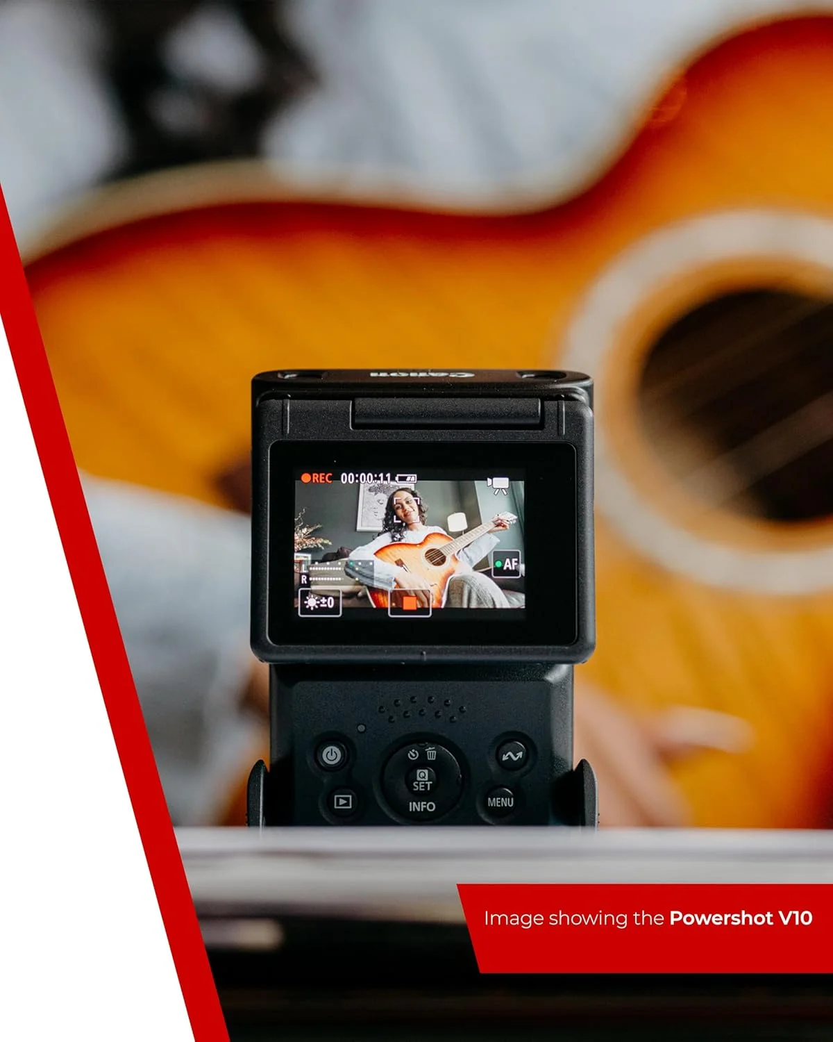 کیت استارتر دوربین فیلمبرداری کانن PowerShot V10 - دوربین دیجیتال (لنز واید، دوربین فیلمبرداری 4K، صفحه نمایش لمسی تاشو، میکروفون استریو، سه پایه، استریمینگ، تولید محتوا)