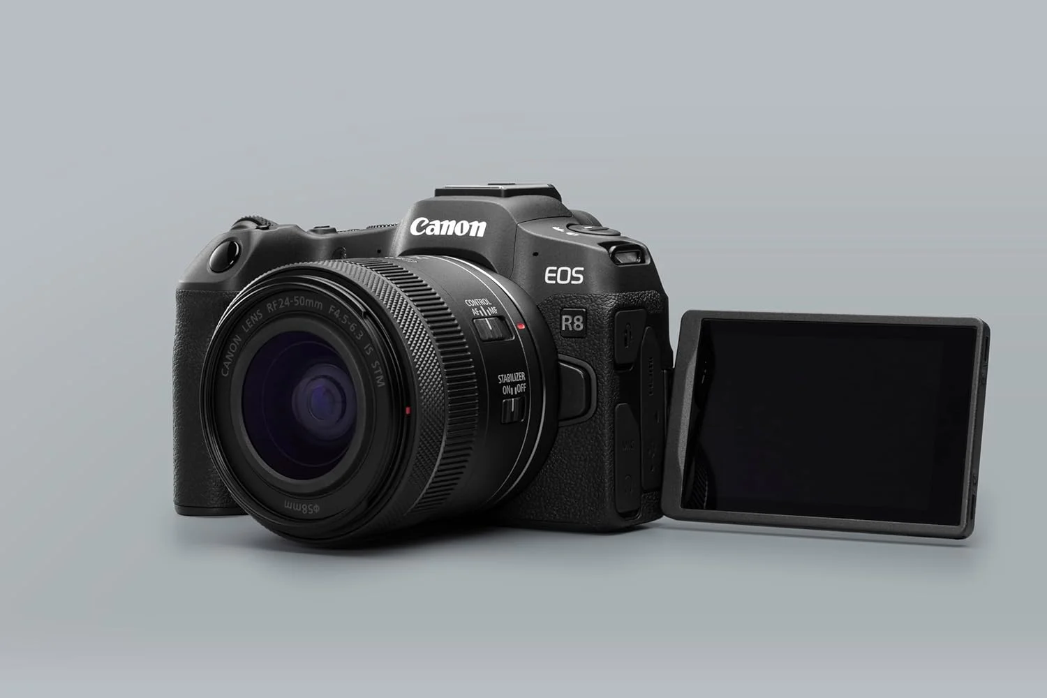 دوربین بدون آینه فول فریم کانن EOS R8 + RF 24-50MM F4.5-6.3 IS STM | سنسور 24.2 مگاپیکسلی | تا 40 فریم در ثانیه عکاسی پیوسته | Dual Pixel CMOS AF II | فیلمبرداری 4K تا 60p | صفحه نمایش Vari-angle | بلوتوث و WiFi