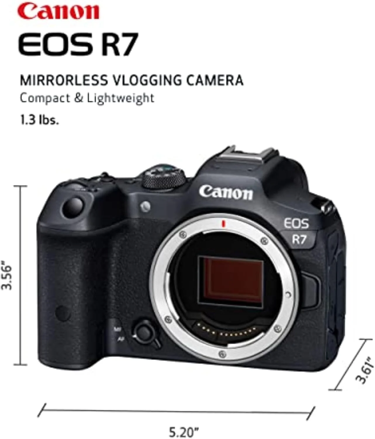 دوربین بدون آینه Canon EOS R7 (فقط بدنه)، دوربین ولاگینگ، کیفیت تصویر 32.5 مگاپیکسل، فیلمبرداری 4K 60p، پردازنده DIGIC X، فوکوس خودکار Dual Pixel CMOS، تشخیص سوژه، برای حرفه ای ها و تولیدکنندگان محتوا دوربین بدون آینه Canon EOS R7 (فقط بدنه)، دوربین ولاگینگ، کیفیت تصویر 32.5 مگاپیکسل، فیلمبرداری 4K 60p، پردازنده DIGIC X، فوکوس خودکار Dual Pixel CMOS، تشخیص سوژه، برای حرفه ای ها و تولیدکنندگان محتوا