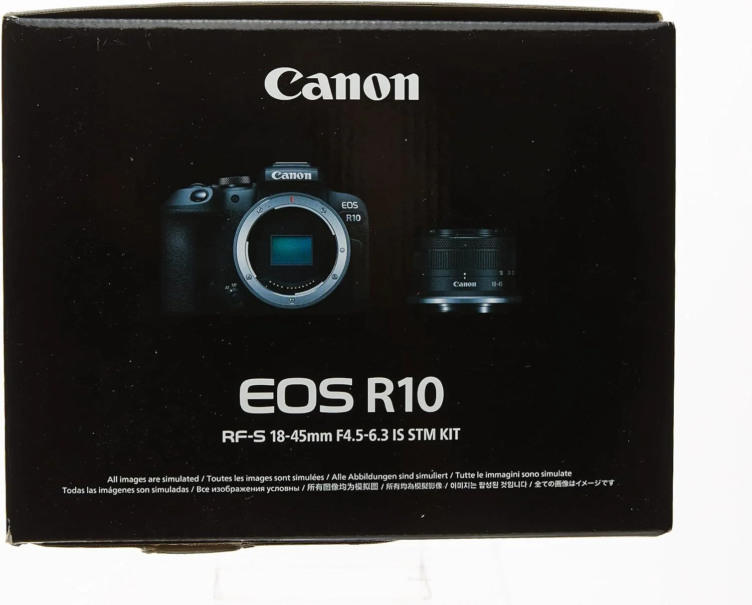 دوربین بدون آینه کانن EOS R10 به همراه لنز RF-S 18-45 mm F4.5-6.3 IS STM (دوربین هیبریدی، ارتقاء DSLR، 15 فریم بر ثانیه، فیلمبرداری 4K، سیستم فوکوس Dual Pixel CMOS AF II، وای فای)، مشکی