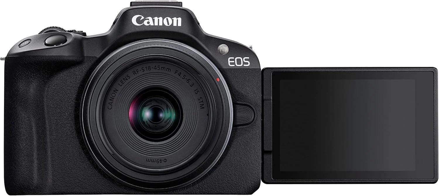 دوربین عکاسی بدون آینه کانن EOS R50 RF-S18-45mm f/4.5-6.3 IS STM (مشکی) - فیلمبرداری 4K با رزولوشن 24.2 مگاپیکسل