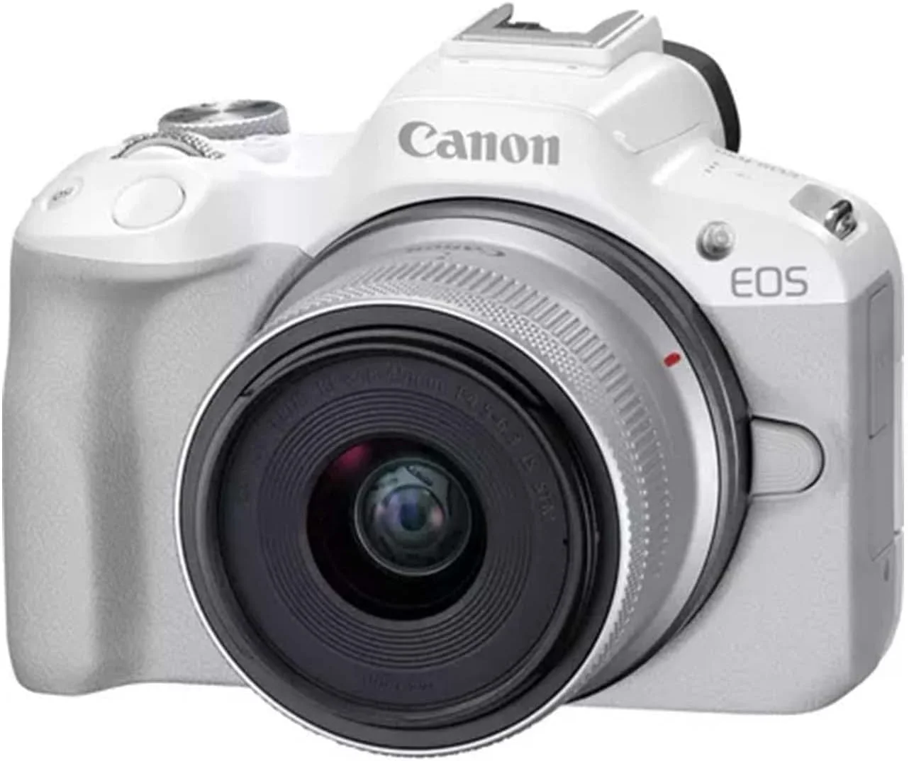دوربین بدون آینه کانن EOS R50 با لنز RF-S18-45mm f/4.5-6.3 IS STM (24.2 مگاپیکسل) برای ولاگ و فیلمبرداری - سفید