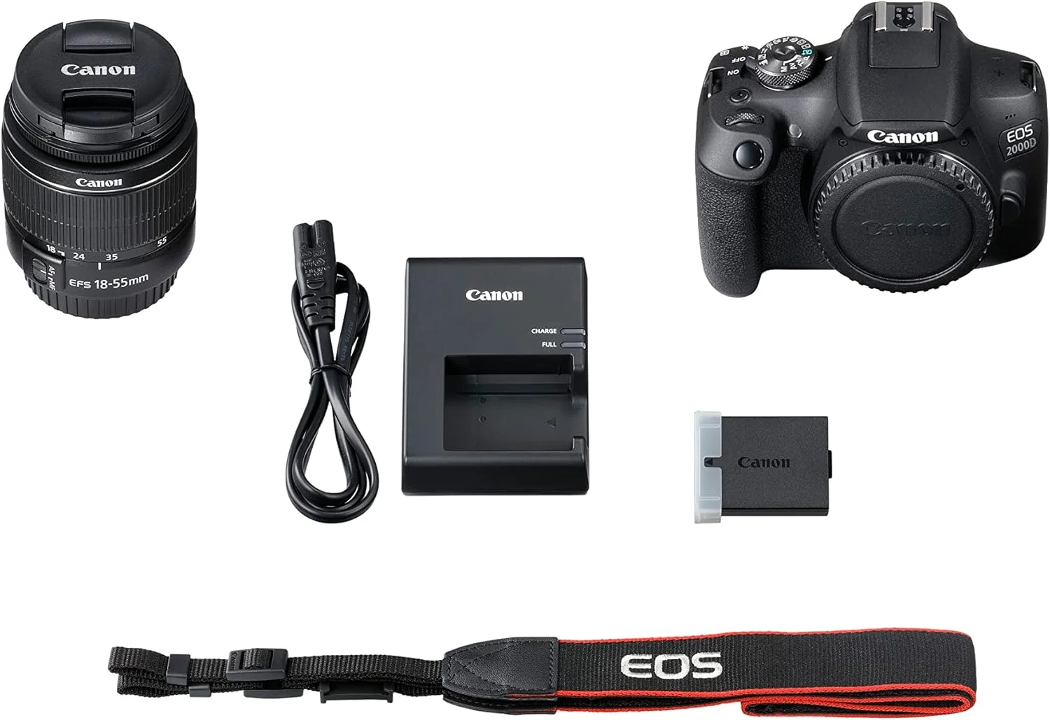 دوربین DSLR کانن EOS 2000D به همراه لنز EF-S 18-55mm III - دوربین DSLR با کاربری آسان و لنز چند منظوره، ایده آل برای پرتره و مناظر