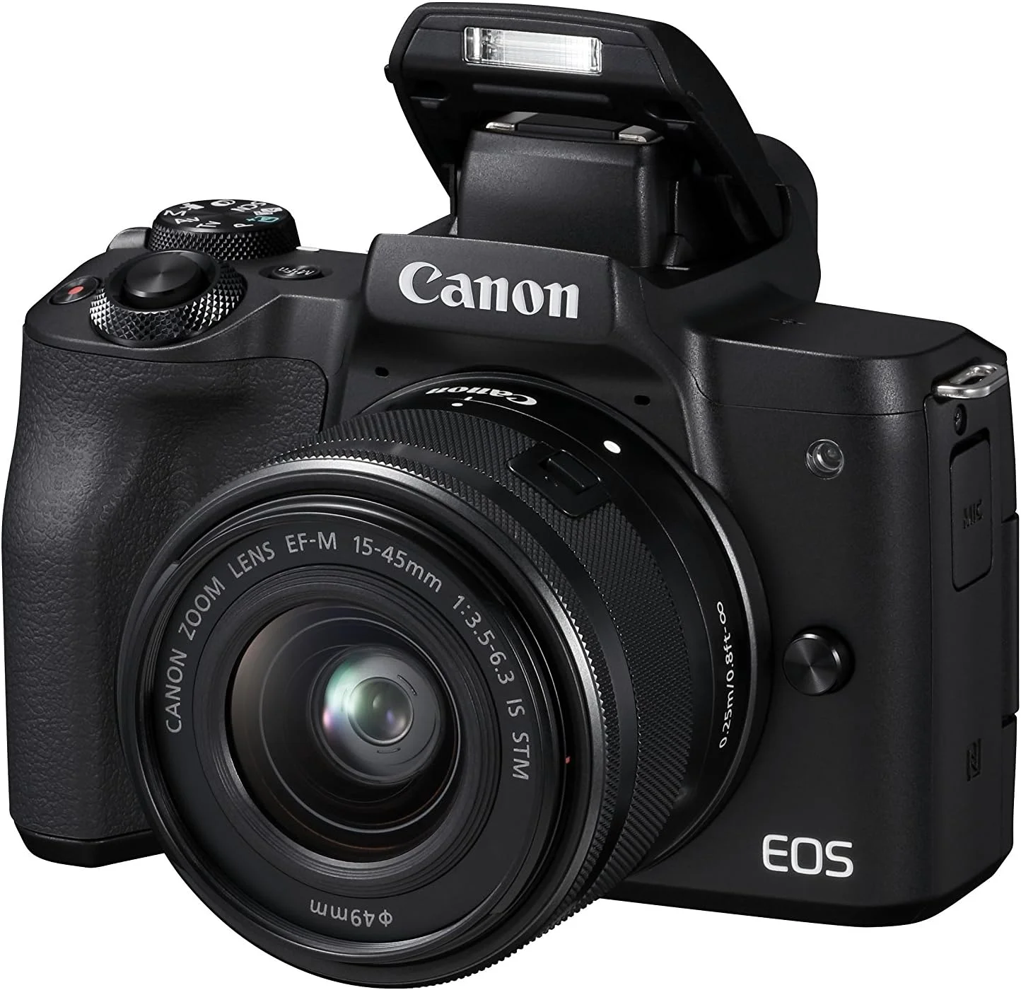 دوربین دیجیتال بدون آینه کانن 2680C012 EOS M50 EF-M 15-45mm F3.5-6.3 IS STM، 24.1 مگاپیکسل، 4K، مشکی