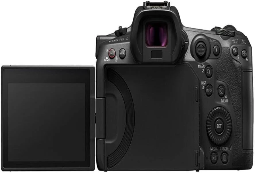 دوربین فیلمبرداری/عکاسی حرفه ای Canon EOS R5 C با سنسور فول فریم 8K/60P، مانت RF، RAW داخلی، خروجی RAW HDMI 8K، نمونه برداری بیش از حد 4K/2K، طراحی فشرده و سبک، Dual Pixel CMOS AF، VR با لنز Dual-Fisheye RF5.2mm