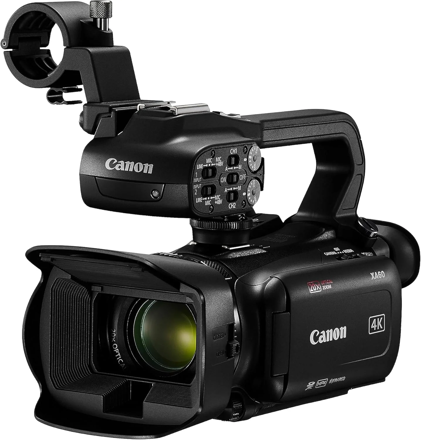 دوربین فیلمبرداری حرفه ای 4K کانن مدل XA60 با صفحه لمسی LCD و لنز زوم اپتیکال 20 برابر (مشکی)