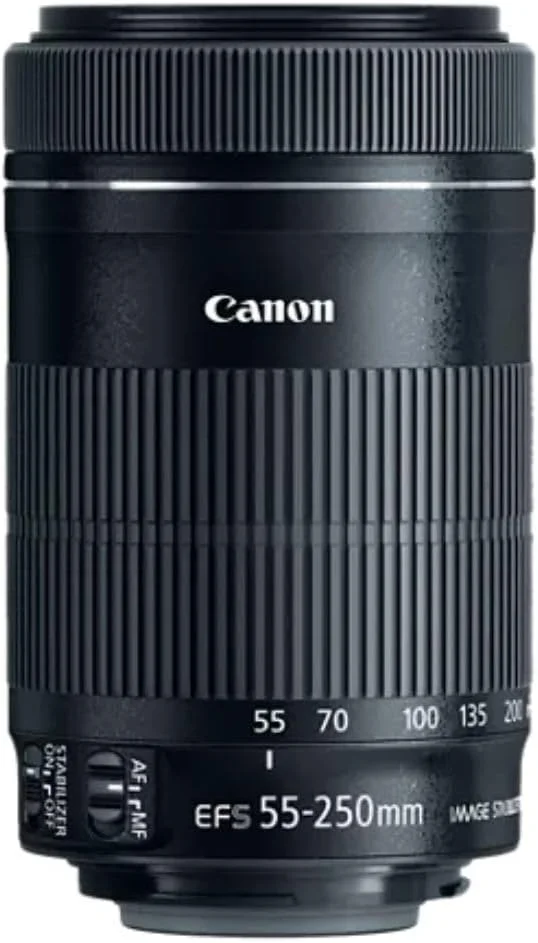 لنز Canon EF-S 55-250mm F4-5.6 IS STM برای دوربین های SLR کانن (بازسازی شده تایید شده)