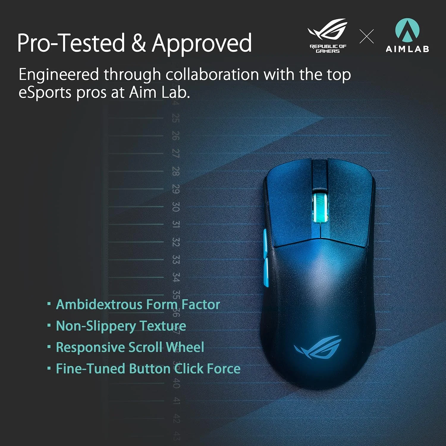 موس گیمینگ ایسوس ROG Harpe Ace Aim Lab Edition، فوق سبک 54 گرمی، اتصال با تأخیر کم (RF 2.4 گیگاهرتز، بلوتوث، سیمی)، سنسور 36K DPI، 5 دکمه قابل تنظیم، بازی های Esports و FPS، Nvidia Reflex موس گیمینگ ایسوس ROG Harpe Ace Aim Lab Edition، فوق سبک 54 گرمی، اتصال با تأخیر کم (RF 2.4 گیگاهرتز، بلوتوث، سیمی)، سنسور 36K DPI، 5 دکمه قابل تنظیم، بازی های Esports و FPS، Nvidia Reflex