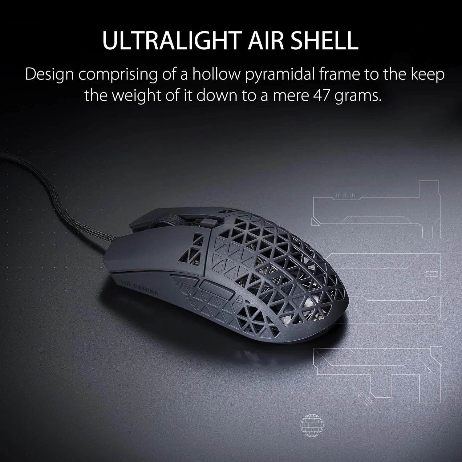 موس گیمینگ سیمی ASUS TUF Gaming M4 Air، حسگر 16000 DPI، 6 دکمه قابل برنامه ریزی، بدنه فوق سبک Air Shell، مقاومت در برابر آب IPX6، محافظ ضد باکتری ASUS، سیم TUF Gaming Paracord، پایه های PTFE خالص، مشکی موس گیمینگ سیمی ASUS TUF Gaming M4 Air، حسگر 16000 DPI، 6 دکمه قابل برنامه ریزی، بدنه فوق سبک Air Shell، مقاومت در برابر آب IPX6، محافظ ضد باکتری ASUS، سیم TUF Gaming Paracord، پایه های PTFE خالص، مشکی