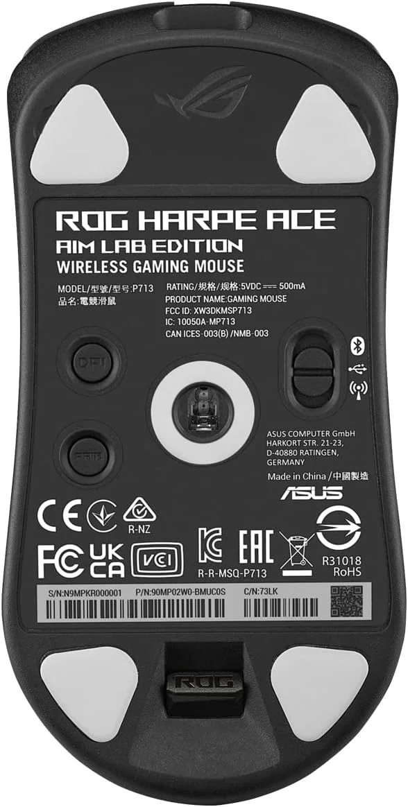 موس گیمینگ ایسوس ROG Harpe Ace Aim Lab Edition، فوق سبک 54 گرمی، اتصال با تأخیر کم (RF 2.4 گیگاهرتز، بلوتوث، سیمی)، سنسور 36K DPI، 5 دکمه قابل تنظیم، بازی های Esports و FPS، Nvidia Reflex موس گیمینگ ایسوس ROG Harpe Ace Aim Lab Edition، فوق سبک 54 گرمی، اتصال با تأخیر کم (RF 2.4 گیگاهرتز، بلوتوث، سیمی)، سنسور 36K DPI، 5 دکمه قابل تنظیم، بازی های Esports و FPS، Nvidia Reflex