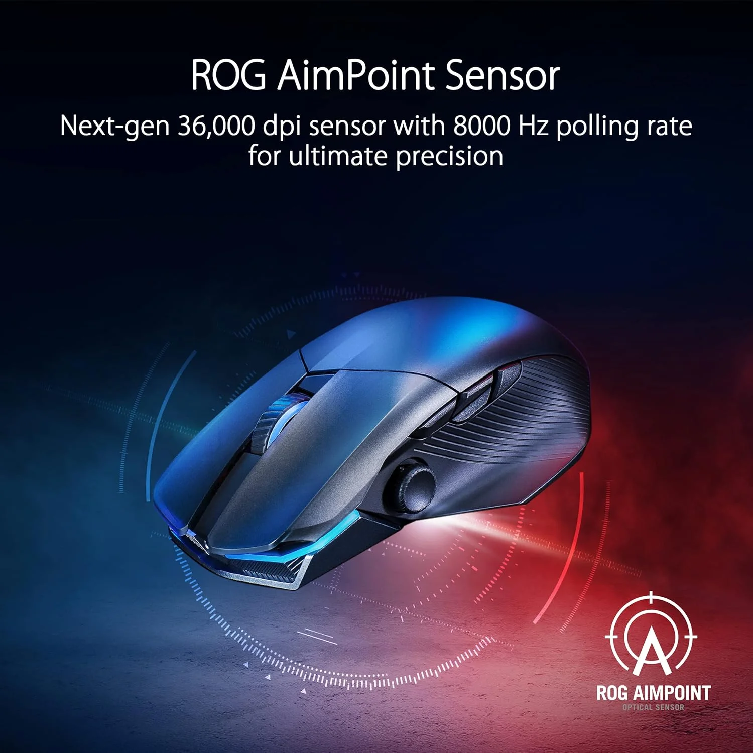 موس گیمینگ ایسوس ROG Chakram X Origin، اتصال سه حالته (RF 2.4GHz، بلوتوث، سیمی)، سنسور 36000 DPI، 11 دکمه قابل برنامه ریزی، جوی استیک جداشدنی، کابل Paracord، مشکی