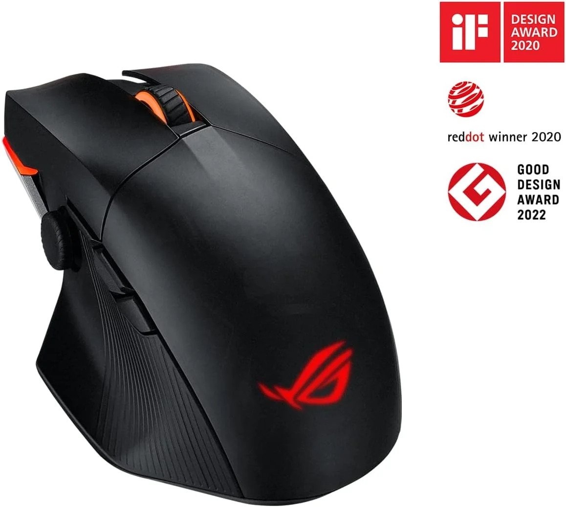 موس گیمینگ ایسوس ROG Chakram X Origin، اتصال سه حالته (RF 2.4GHz، بلوتوث، سیمی)، سنسور 36000 DPI، 11 دکمه قابل برنامه ریزی، جوی استیک جداشدنی، کابل Paracord، مشکی