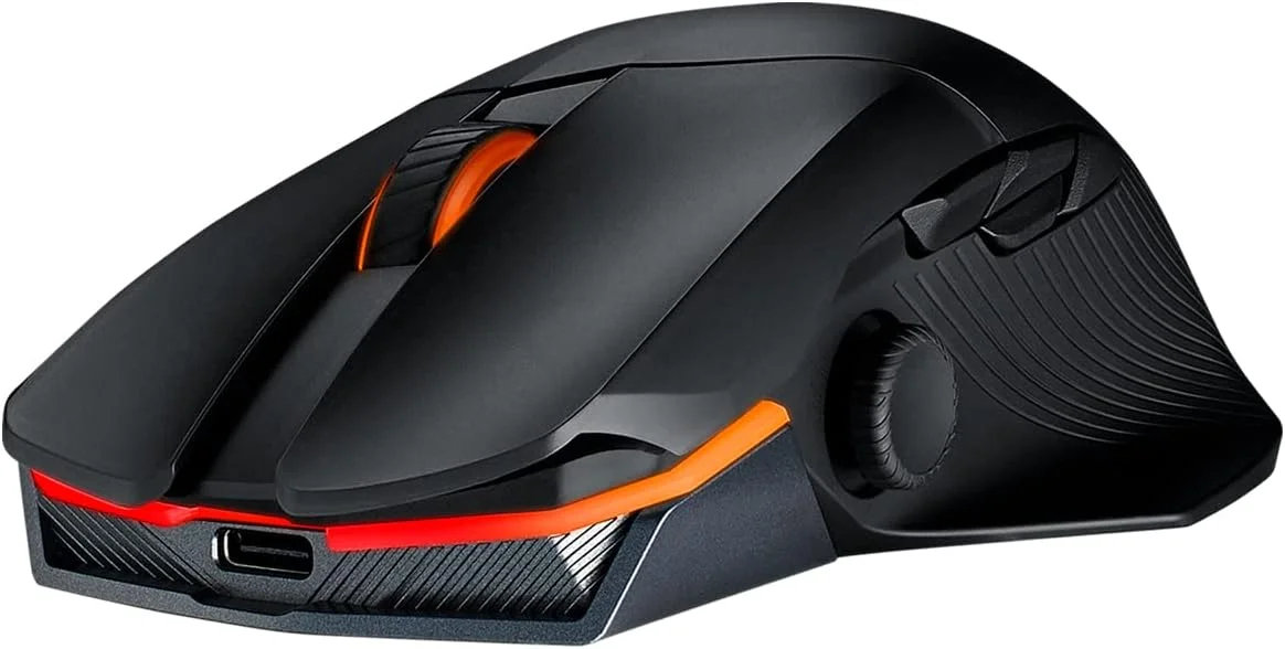 موس گیمینگ ایسوس ROG Chakram X Origin، اتصال سه حالته (RF 2.4GHz، بلوتوث، سیمی)، سنسور 36000 DPI، 11 دکمه قابل برنامه ریزی، جوی استیک جداشدنی، کابل Paracord، مشکی