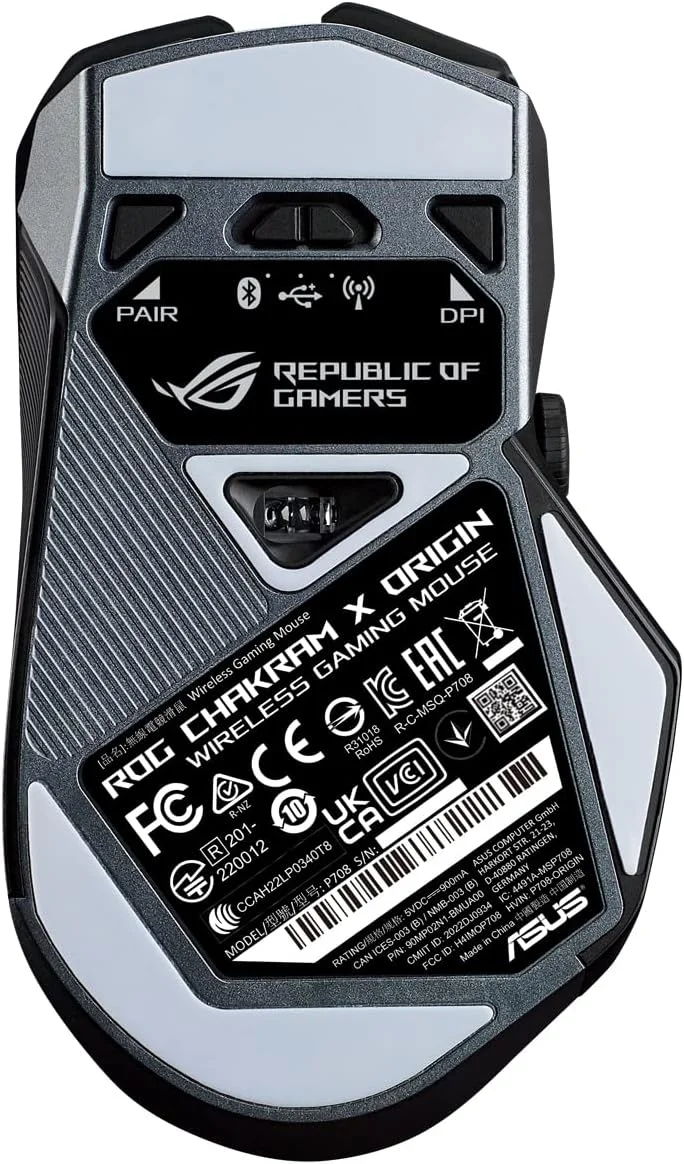 موس گیمینگ ایسوس ROG Chakram X Origin، اتصال سه حالته (RF 2.4GHz، بلوتوث، سیمی)، سنسور 36000 DPI، 11 دکمه قابل برنامه ریزی، جوی استیک جداشدنی، کابل Paracord، مشکی