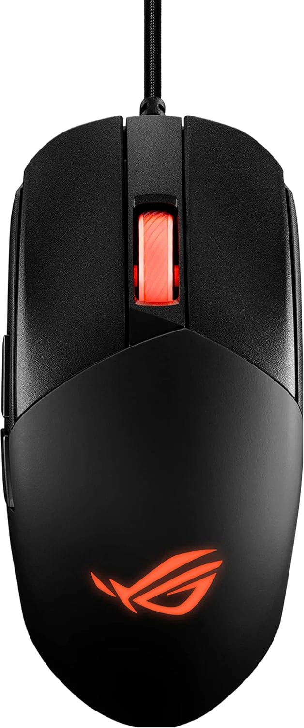 موس گیمینگ ایسوس مدل P518 ROG Strix Impact III، طراحی نیمه متقارن، سیمی، سبک وزن، سنسور 12000 DPI، 5 دکمه قابل برنامه ریزی، سوییچ های قابل تعویض، کابل Paracord، موس گیمینگ FPS، مشکی
