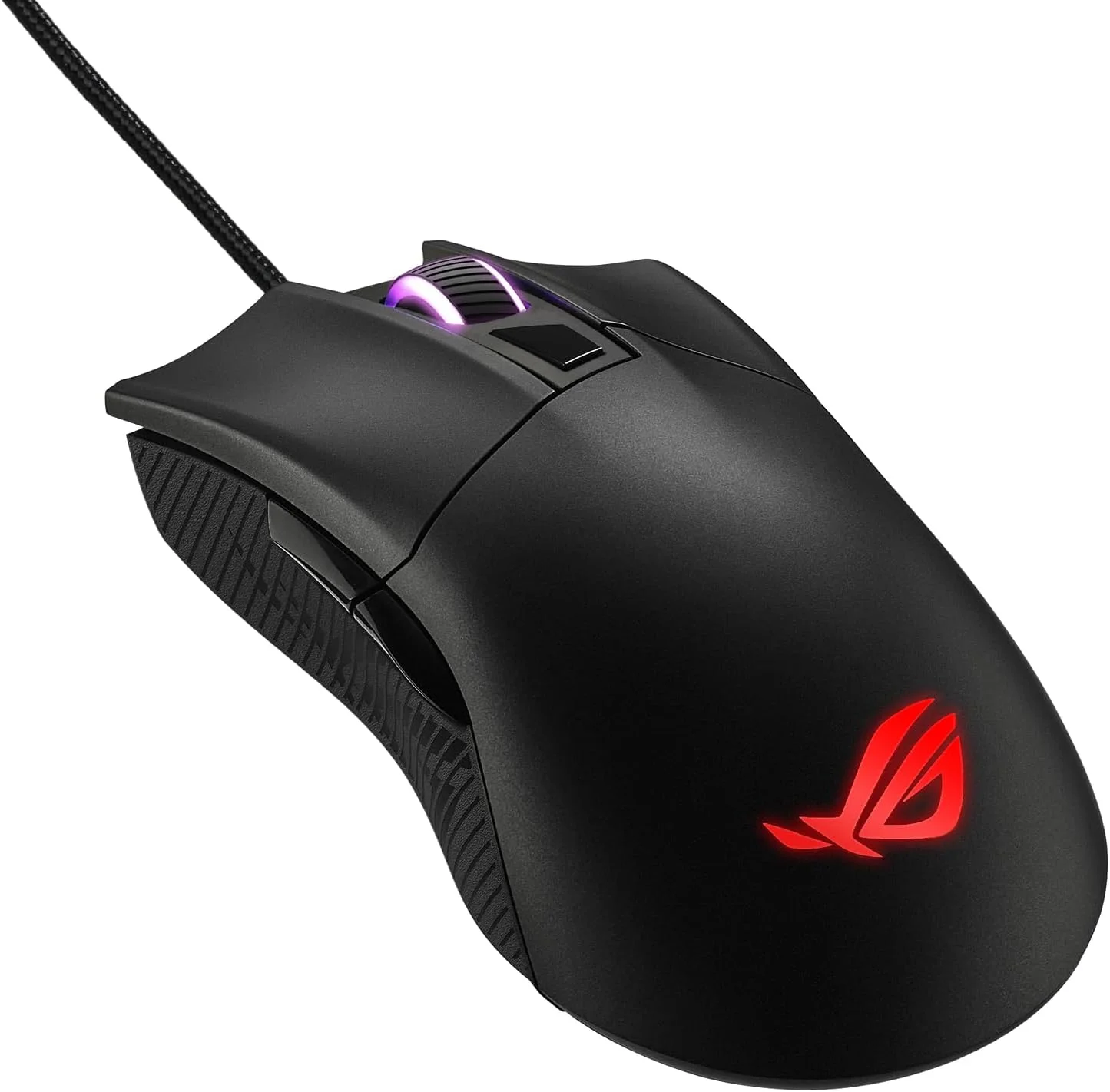 موس گیمینگ اپتیکال ایسوس - ROG Gladius II Core | گریپ ارگونومیک راست دست | موس گیمینگ سبک وزن برای کامپیوتر | سنسور اپتیکال 6200 DPI | سوییچ های Omron | 6 دکمه | نورپردازی Aura Sync RGB