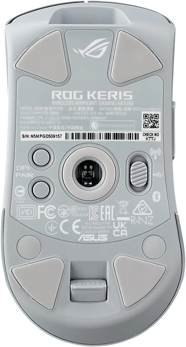 موس گیمینگ بی سیم ایسوس ROG Keris AimPoint، اتصال سه حالته (RF 2.4 گیگاهرتز، بلوتوث، سیمی)، سنسور 36000 DPI، 5 دکمه قابل برنامه ریزی، ROG SpeedNova، سوییچ های قابل تعویض، کابل Paracord، سفید موس گیمینگ بی سیم ایسوس ROG Keris AimPoint، اتصال سه حالته (RF 2.4 گیگاهرتز، بلوتوث، سیمی)، سنسور 36000 DPI، 5 دکمه قابل برنامه ریزی، ROG SpeedNova، سوییچ های قابل تعویض، کابل Paracord، سفید
