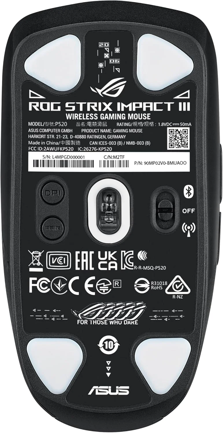 موس گیمینگ بیسیم ایسوس ROG Strix Impact III، وزن سبک 57 گرم، سنسور 36K DPI، بلوتوث و RF 2.4 گیگاهرتز، ROG SpeedNova، عمر باتری تا 618 ساعت، سوییچهای قابل تعویض، گیرنده ROG Omni، مشکی موس گیمینگ بیسیم ایسوس ROG Strix Impact III، وزن سبک 57 گرم، سنسور 36K DPI، بلوتوث و RF 2.4 گیگاهرتز، ROG SpeedNova، عمر باتری تا 618 ساعت، سوییچهای قابل تعویض، گیرنده ROG Omni، مشکی