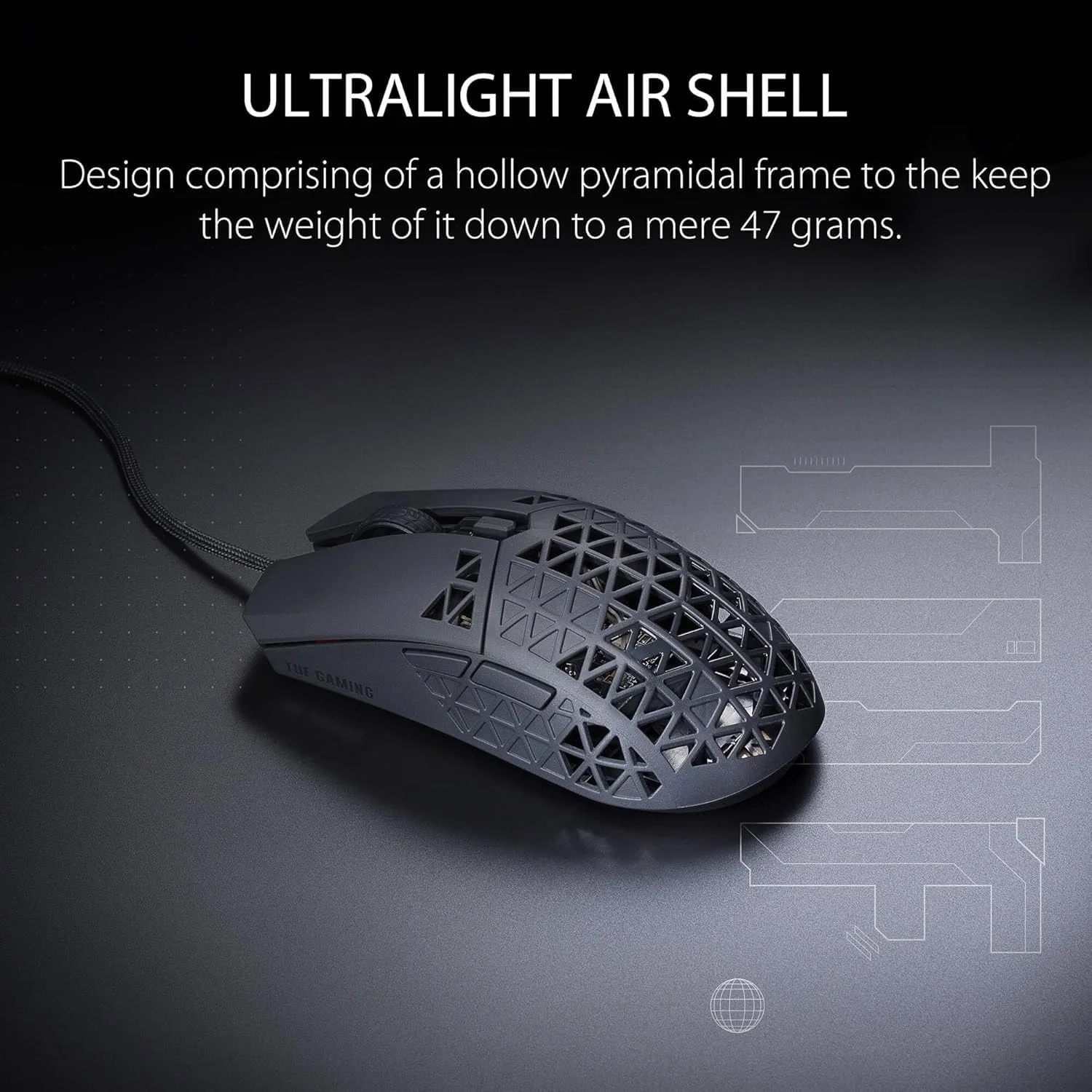 موس گیمینگ سیم دار ایسوس TUF M4 Air - P307، طراحی بادوام و فوق سبک Air Shell، سنسور اپتیکال 16000 DPI، شش دکمه قابل برنامه ریزی لمسی، مقاومت در برابر آب IPX6، رنگ مشکی موس گیمینگ سیم دار ایسوس TUF M4 Air - P307، طراحی بادوام و فوق سبک Air Shell، سنسور اپتیکال 16000 DPI، شش دکمه قابل برنامه ریزی لمسی، مقاومت در برابر آب IPX6، رنگ مشکی