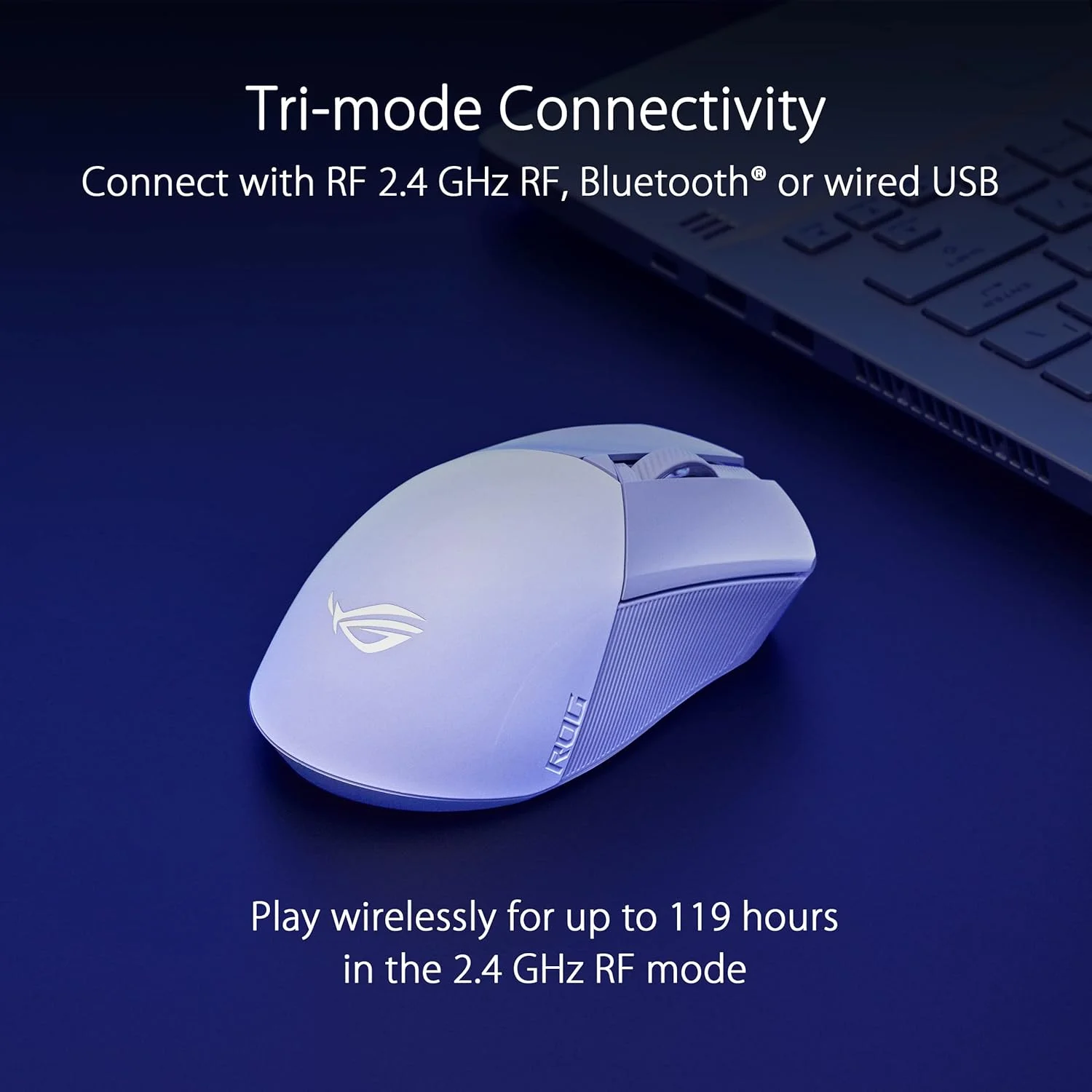 موس گیمینگ بی سیم ایسوس ROG Gladius III، 36000 DPI، 6 دکمه، سوییچ های قابل تعویض، کابل پاراکورد - سفید موس گیمینگ بی سیم ایسوس ROG Gladius III، 36000 DPI، 6 دکمه، سوییچ های قابل تعویض، کابل پاراکورد - سفید
