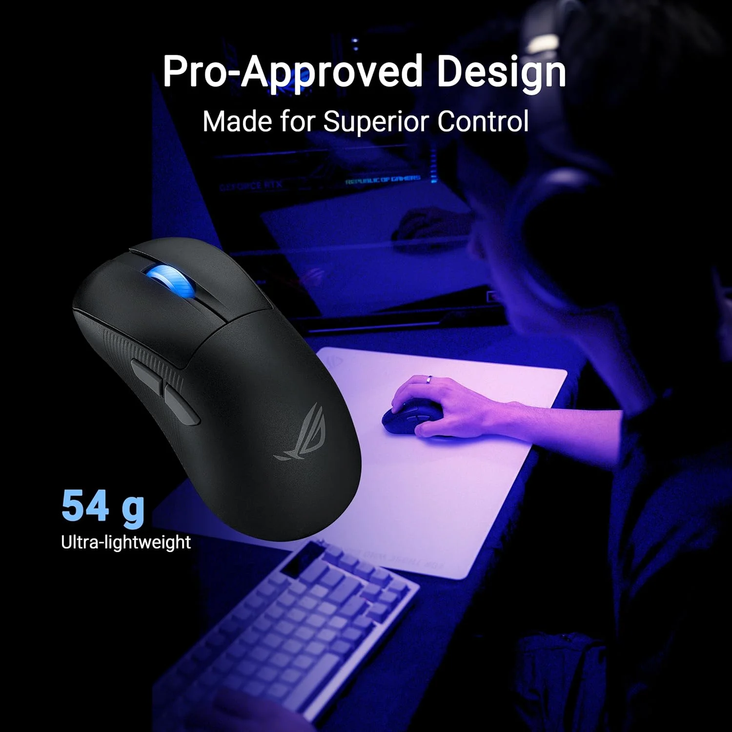 موس گیمینگ بیسیم ایسوس ROG Keris II Ace - ارگونومیک راست دست، 54 گرم، اتصال سه حالته، 42K DPI، عمر باتری تا 107 ساعت، پشتیبانی از PC/Mac - مشکی موس گیمینگ بیسیم ایسوس ROG Keris II Ace - ارگونومیک راست دست، 54 گرم، اتصال سه حالته، 42K DPI، عمر باتری تا 107 ساعت، پشتیبانی از PC/Mac - مشکی
