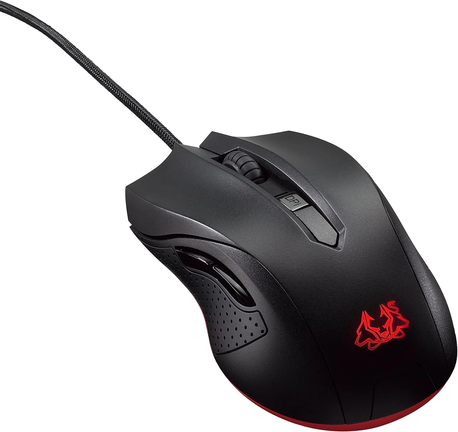 موس گیمینگ اپتیکال دو طرفه ASUS Cerberus با سوییچ DPI چهار مرحله ای و نشانگر LED - مشکی