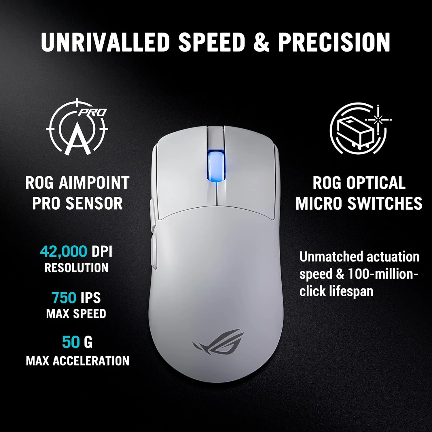 موس گیمینگ فوق سبک 48 گرمی نیمه متقارن ASUS ROG Harpe II Ace: 42000 DPI، سنسور اپتیکال ROG AimPoint Pro، میکرو سوئیچ های اپتیکال، نرخ نمونه برداری 8000 هرتز، بی سیم SpeedNova 8K - مشکی موس گیمینگ فوق سبک 48 گرمی نیمه متقارن ASUS ROG Harpe II Ace: 42000 DPI، سنسور اپتیکال ROG AimPoint Pro، میکرو سوئیچ های اپتیکال، نرخ نمونه برداری 8000 هرتز، بی سیم SpeedNova 8K - مشکی