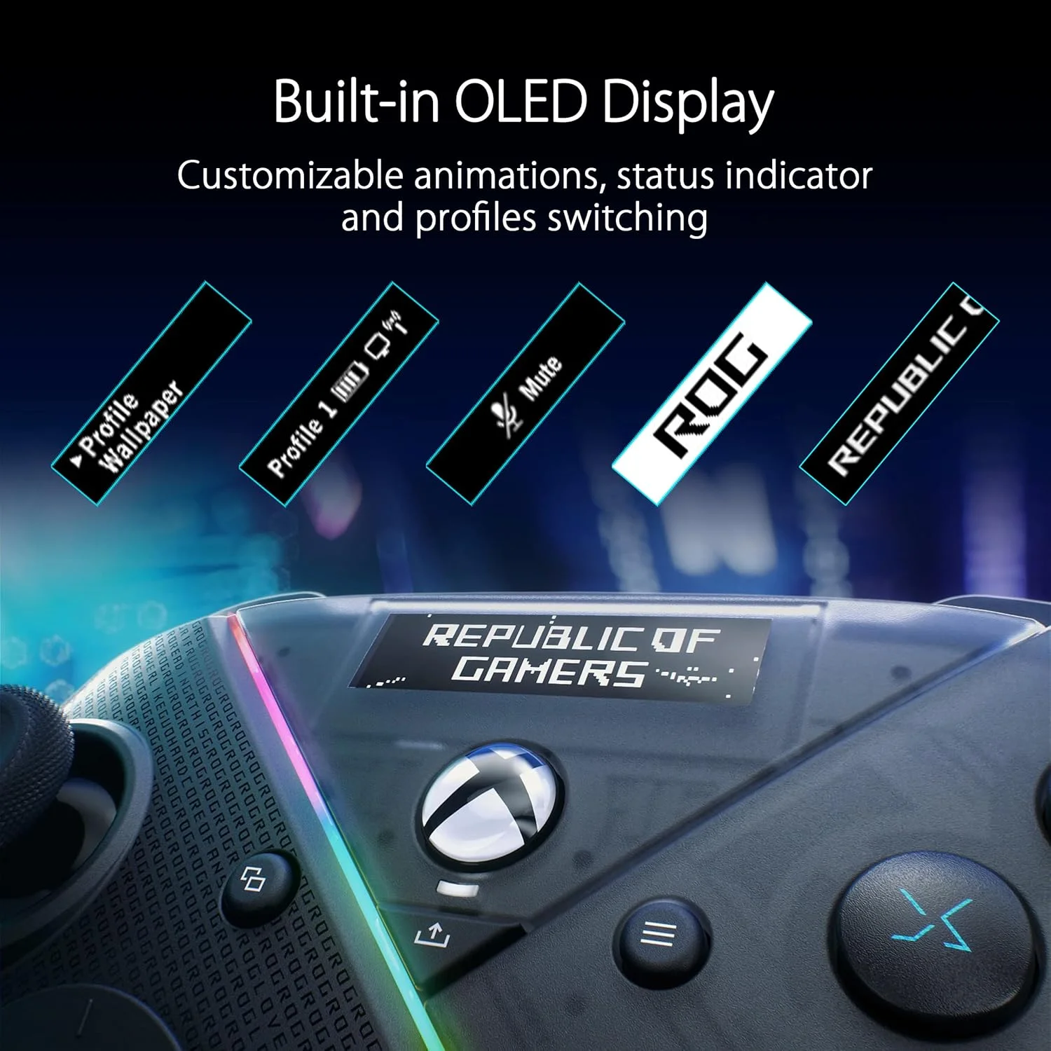 کنترلر گیمینگ بی سیم ASUS ROG Raikiri Pro، نمایشگر OLED، اتصال USB-C/2.4GHz/BT در رایانه شخصی، USB-C در Xbox، 4 دکمه پشتی قابل برنامه ریزی، ماشه های پله ای/خطی، حساسیت جوی استیک قابل تنظیم، جک 3.5 میلی متری، ESS DAC کنترلر گیمینگ بی سیم ASUS ROG Raikiri Pro، نمایشگر OLED، اتصال USB-C/2.4GHz/BT در رایانه شخصی، USB-C در Xbox، 4 دکمه پشتی قابل برنامه ریزی، ماشه های پله ای/خطی، حساسیت جوی استیک قابل تنظیم، جک 3.5 میلی متری، ESS DAC