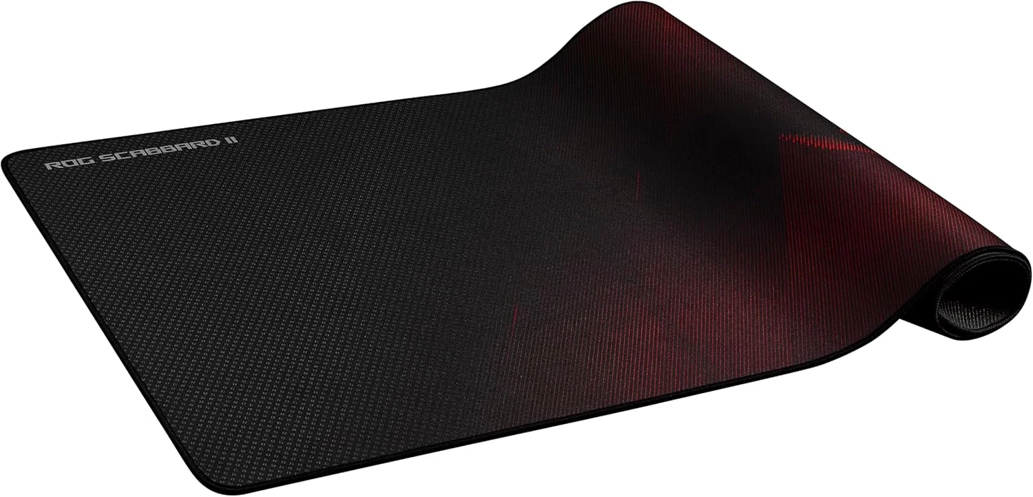 ماوس پد گیمینگ بزرگ ASUS ROG Scabbard II | فناوری نانو برای ردیابی روان | پوشش محافظ برای دفع آب، روغن و گرد و غبار | لبه های صاف و ضد فرسایش | پایه لاستیکی ضد لغزش ماوس پد گیمینگ بزرگ ASUS ROG Scabbard II | فناوری نانو برای ردیابی روان | پوشش محافظ برای دفع آب، روغن و گرد و غبار | لبه های صاف و ضد فرسایش | پایه لاستیکی ضد لغزش