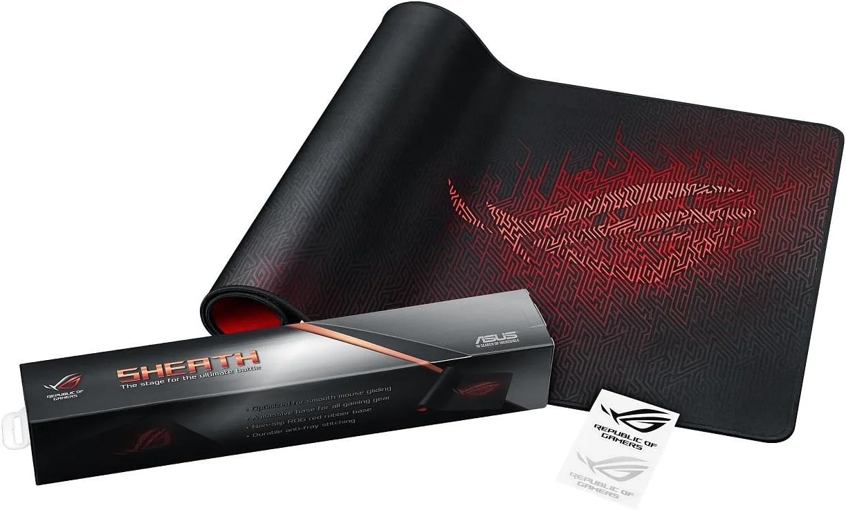 پد ماوس گیمینگ بزرگ ایسوس ROG Sheath - سطح فوق العاده صاف برای کنترل دقیق پیکسلی | دوخت بادوام ضد فرسایش، پایه لاستیکی ضد لغزش، سبک و قابل حمل پد ماوس گیمینگ بزرگ ایسوس ROG Sheath - سطح فوق العاده صاف برای کنترل دقیق پیکسلی | دوخت بادوام ضد فرسایش، پایه لاستیکی ضد لغزش، سبک و قابل حمل