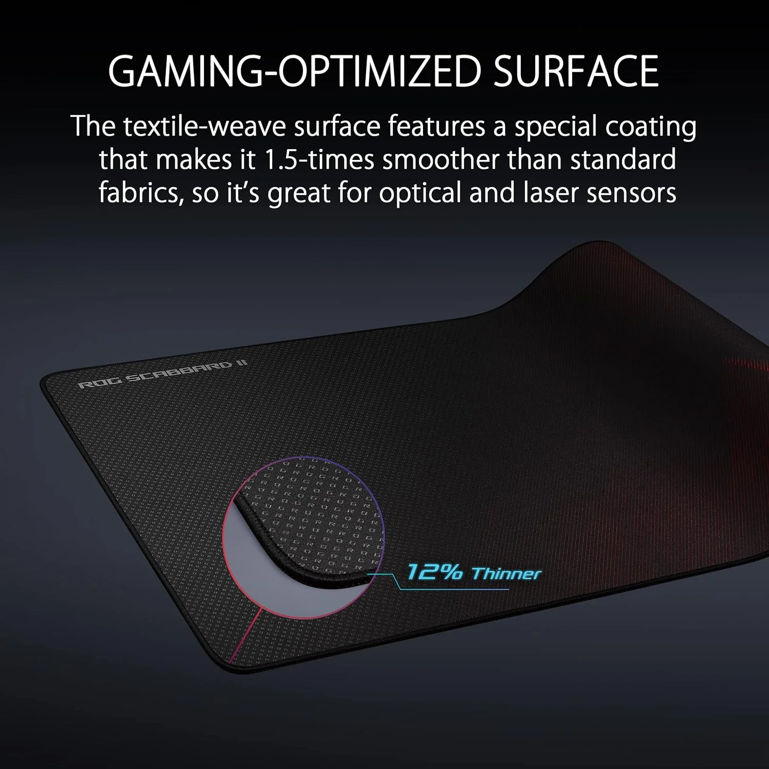 ماوس پد گیمینگ بزرگ ASUS ROG Scabbard II | فناوری نانو برای ردیابی روان | پوشش محافظ برای دفع آب، روغن و گرد و غبار | لبه های صاف و ضد فرسایش | پایه لاستیکی ضد لغزش ماوس پد گیمینگ بزرگ ASUS ROG Scabbard II | فناوری نانو برای ردیابی روان | پوشش محافظ برای دفع آب، روغن و گرد و غبار | لبه های صاف و ضد فرسایش | پایه لاستیکی ضد لغزش