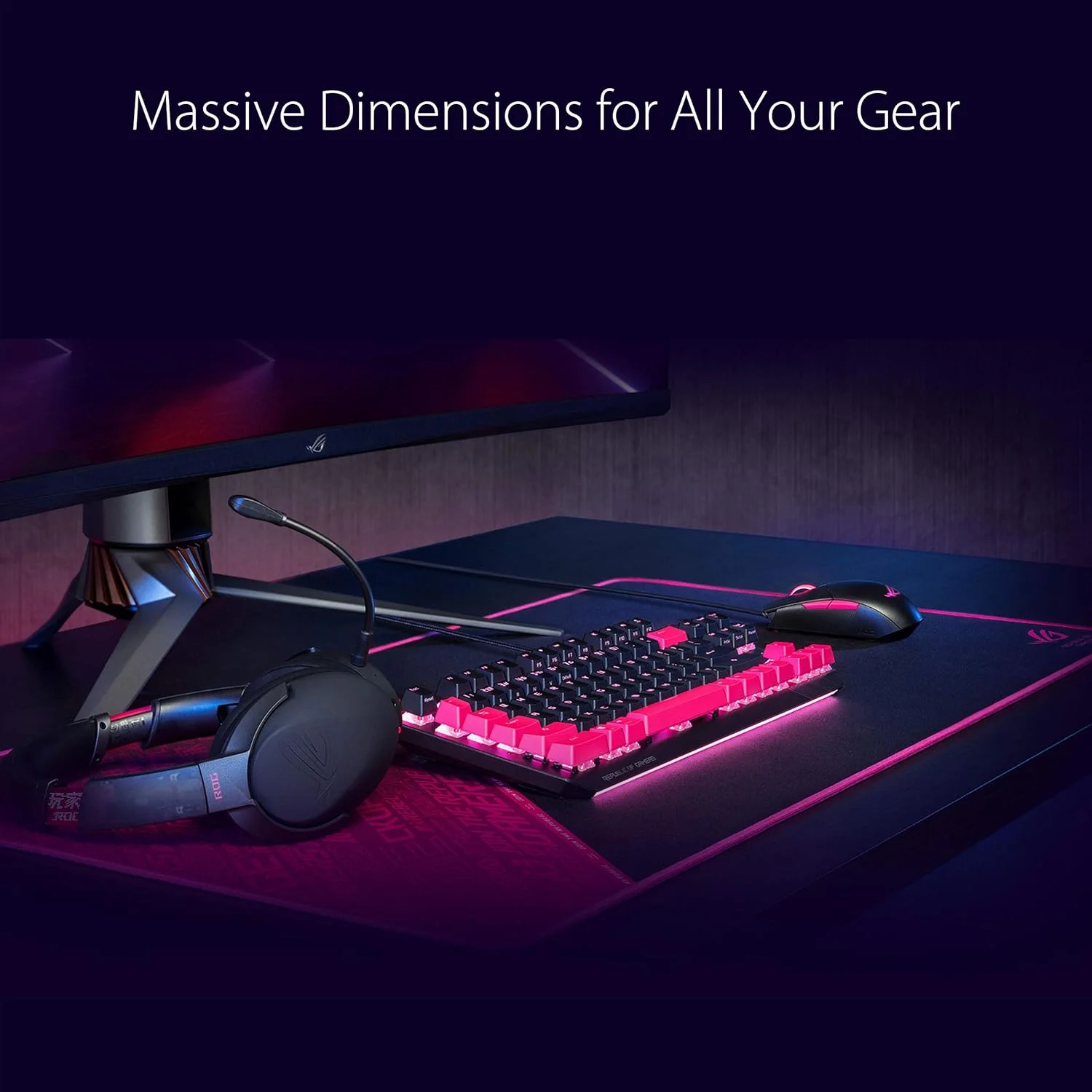 ماوس پد گیمینگ ایسوس ROG Sheath Electro Punk (بسیار بزرگ، سطح پارچه ای بهینه شده برای بازی، قاب دوخته شده ضد فرسایش و پایه لاستیکی ضد لغزش)