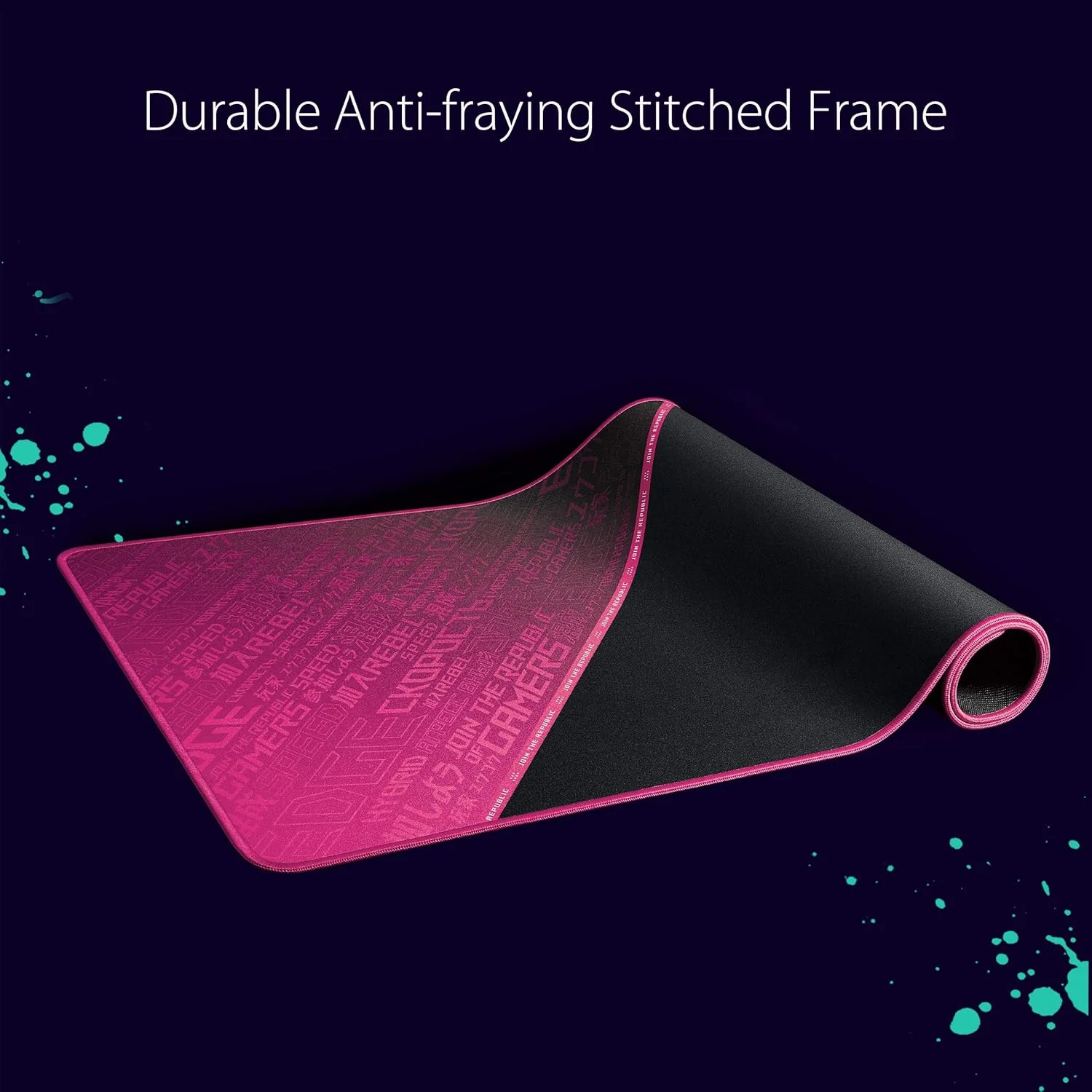 ماوس پد گیمینگ ایسوس ROG Sheath Electro Punk (بسیار بزرگ، سطح پارچه ای بهینه شده برای بازی، قاب دوخته شده ضد فرسایش و پایه لاستیکی ضد لغزش)