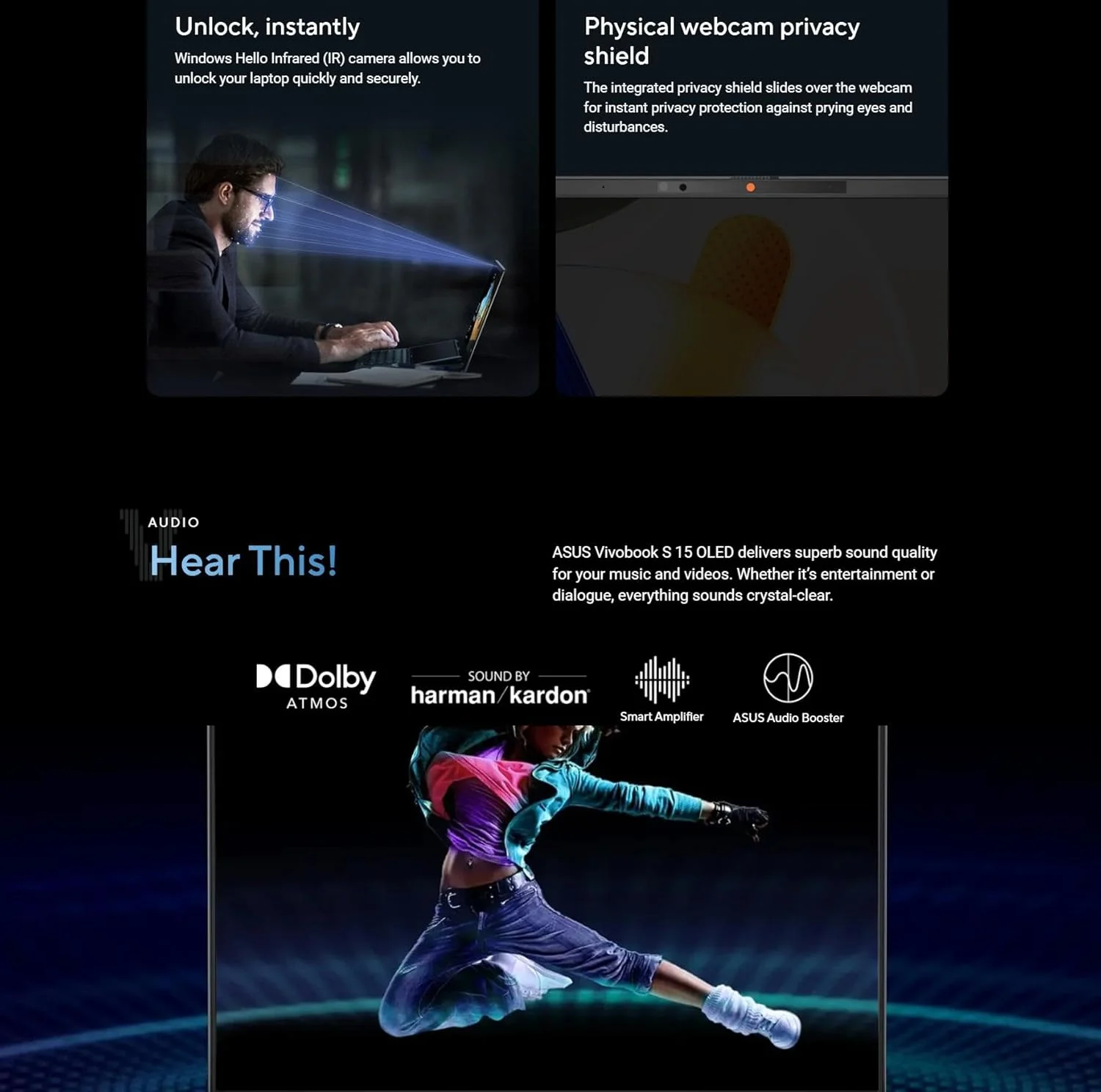 لپ تاپ 15.6 اینچی ASUS Vivobook S با صفحه نمایش 3K OLED 120Hz Copilot+ AI، پردازنده Intel Core Ultra 7-155H Evo، Wi-Fi 6E، وب کم FHD، Thunderbolt 4، ویندوز 11، به همراه ماوس (16 گیگابایت رم | 2 ترابایت SSD)
