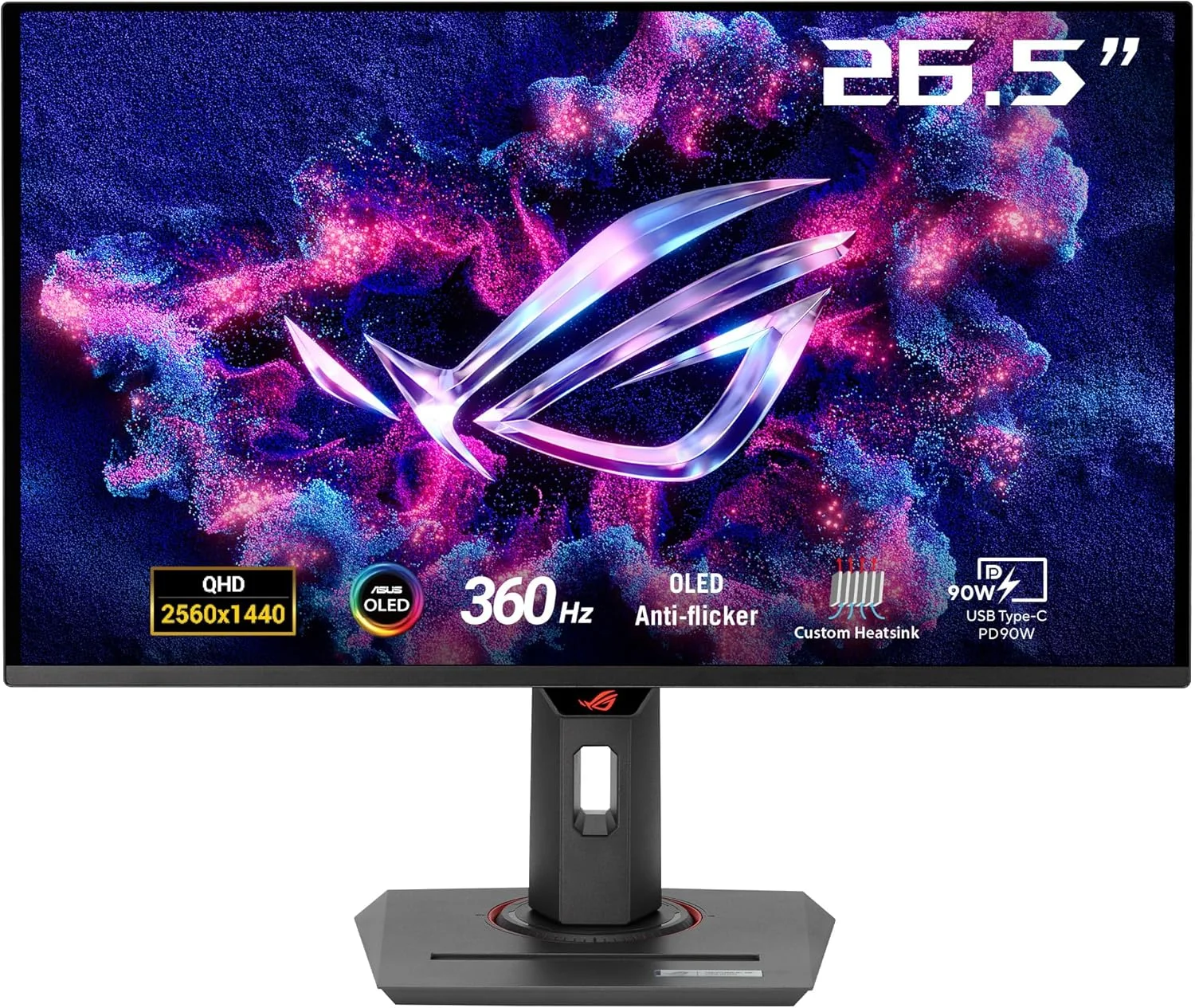 مانیتور گیمینگ 27 اینچی ASUS ROG Strix OLED XG27ACDNG با پنل QD-OLED 1440p، نرخ نوسازی 360 هرتز، زمان پاسخگویی 0.03 میلی‌ثانیه، فناوری OLED Anti-flicker، قابلیت OLED Care+، روشنایی یکنواخت، سازگار با G-SYNC® و پوشش 99% فضای رنگی DCI-P3