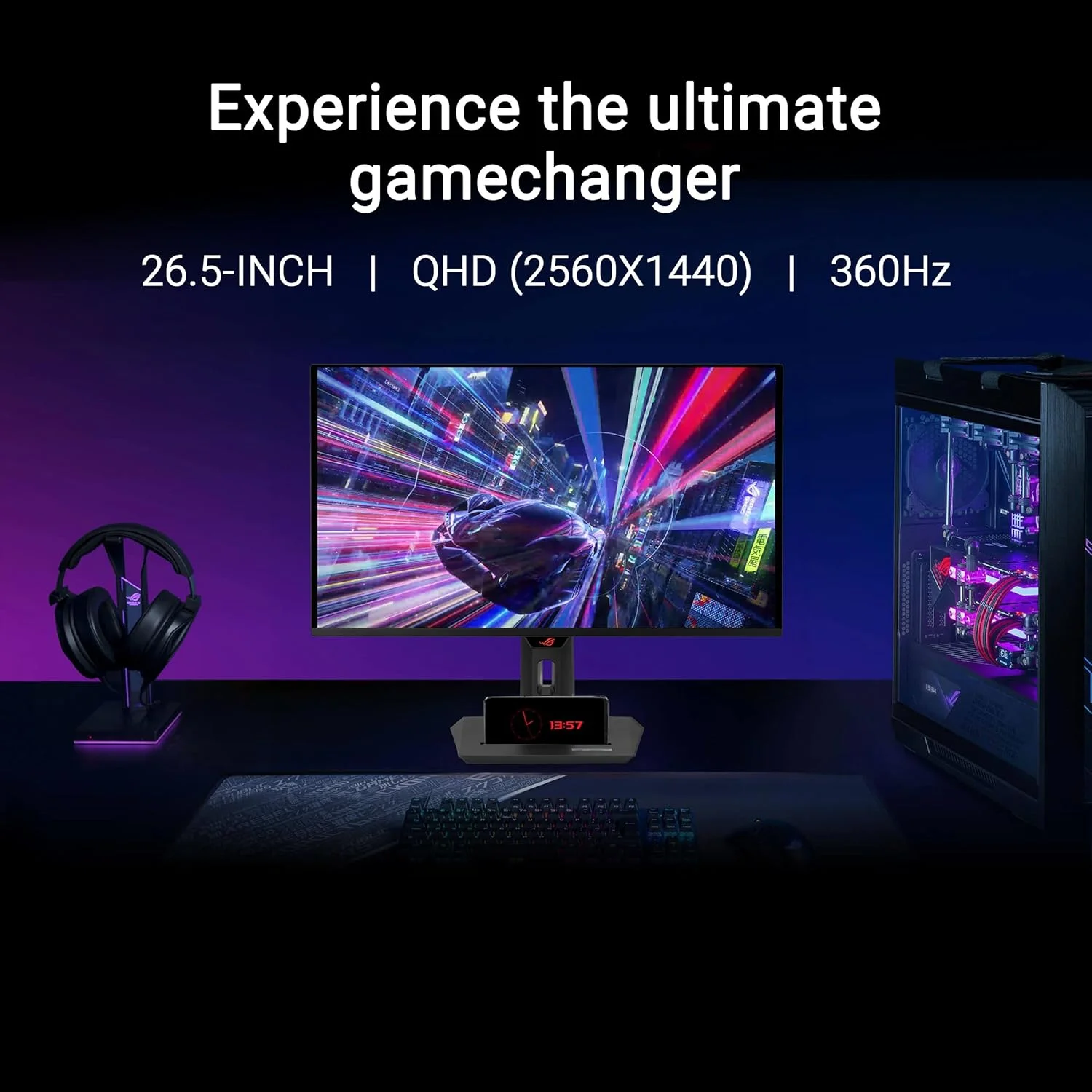 مانیتور گیمینگ 27 اینچی ASUS ROG Strix OLED XG27ACDNG با پنل QD-OLED 1440p، نرخ نوسازی 360 هرتز، زمان پاسخگویی 0.03 میلیثانیه، فناوری OLED Anti-flicker، قابلیت OLED Care+، روشنایی یکنواخت، سازگار با G-SYNC® و پوشش 99% فضای رنگی DCI-P3 مانیتور گیمینگ 27 اینچی ASUS ROG Strix OLED XG27ACDNG با پنل QD-OLED 1440p، نرخ نوسازی 360 هرتز، زمان پاسخگویی 0.03 میلیثانیه، فناوری OLED Anti-flicker، قابلیت OLED Care+، روشنایی یکنواخت، سازگار با G-SYNC® و پوشش 99% فضای رنگی DCI-P3