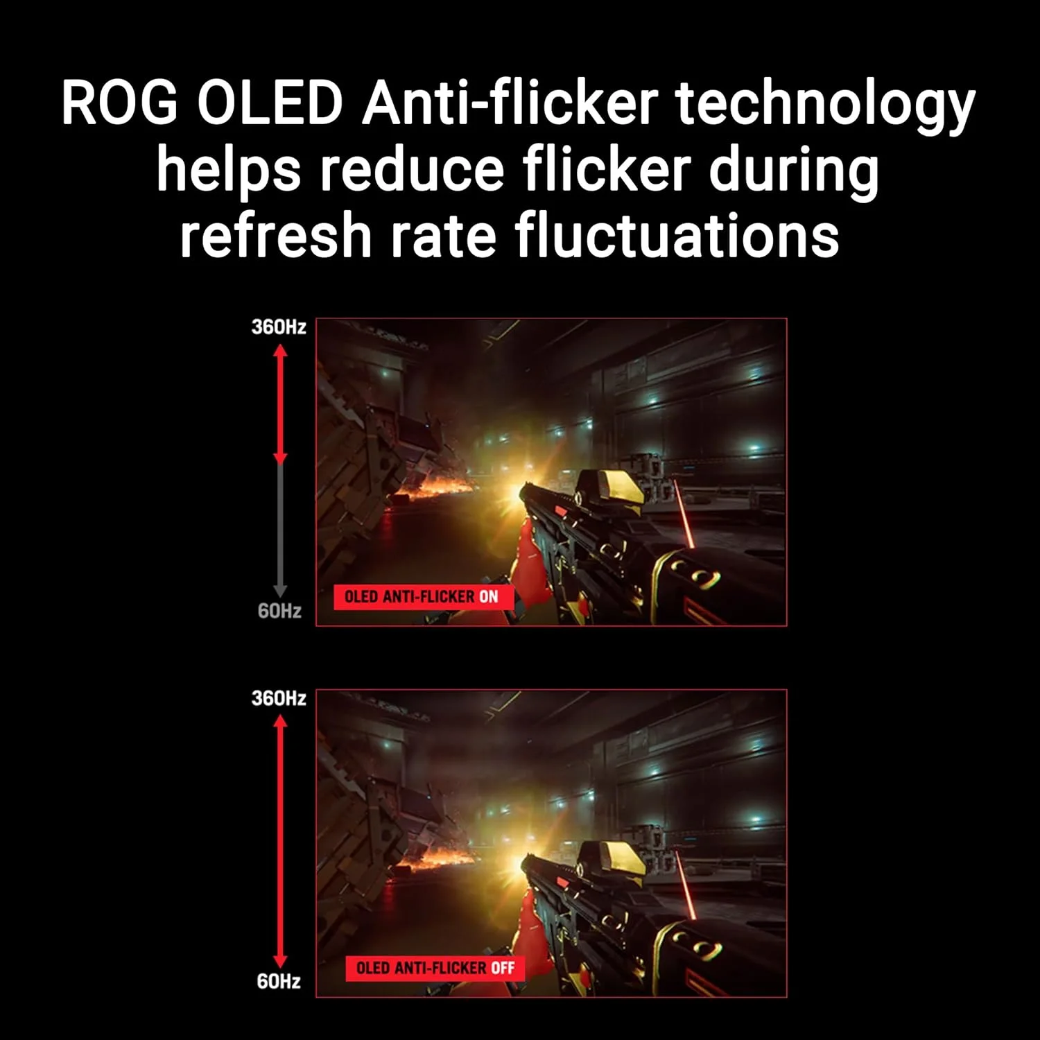 مانیتور گیمینگ 27 اینچی ASUS ROG Strix OLED XG27ACDNG با پنل QD-OLED 1440p، نرخ نوسازی 360 هرتز، زمان پاسخگویی 0.03 میلیثانیه، فناوری OLED Anti-flicker، قابلیت OLED Care+، روشنایی یکنواخت، سازگار با G-SYNC® و پوشش 99% فضای رنگی DCI-P3 مانیتور گیمینگ 27 اینچی ASUS ROG Strix OLED XG27ACDNG با پنل QD-OLED 1440p، نرخ نوسازی 360 هرتز، زمان پاسخگویی 0.03 میلیثانیه، فناوری OLED Anti-flicker، قابلیت OLED Care+، روشنایی یکنواخت، سازگار با G-SYNC® و پوشش 99% فضای رنگی DCI-P3