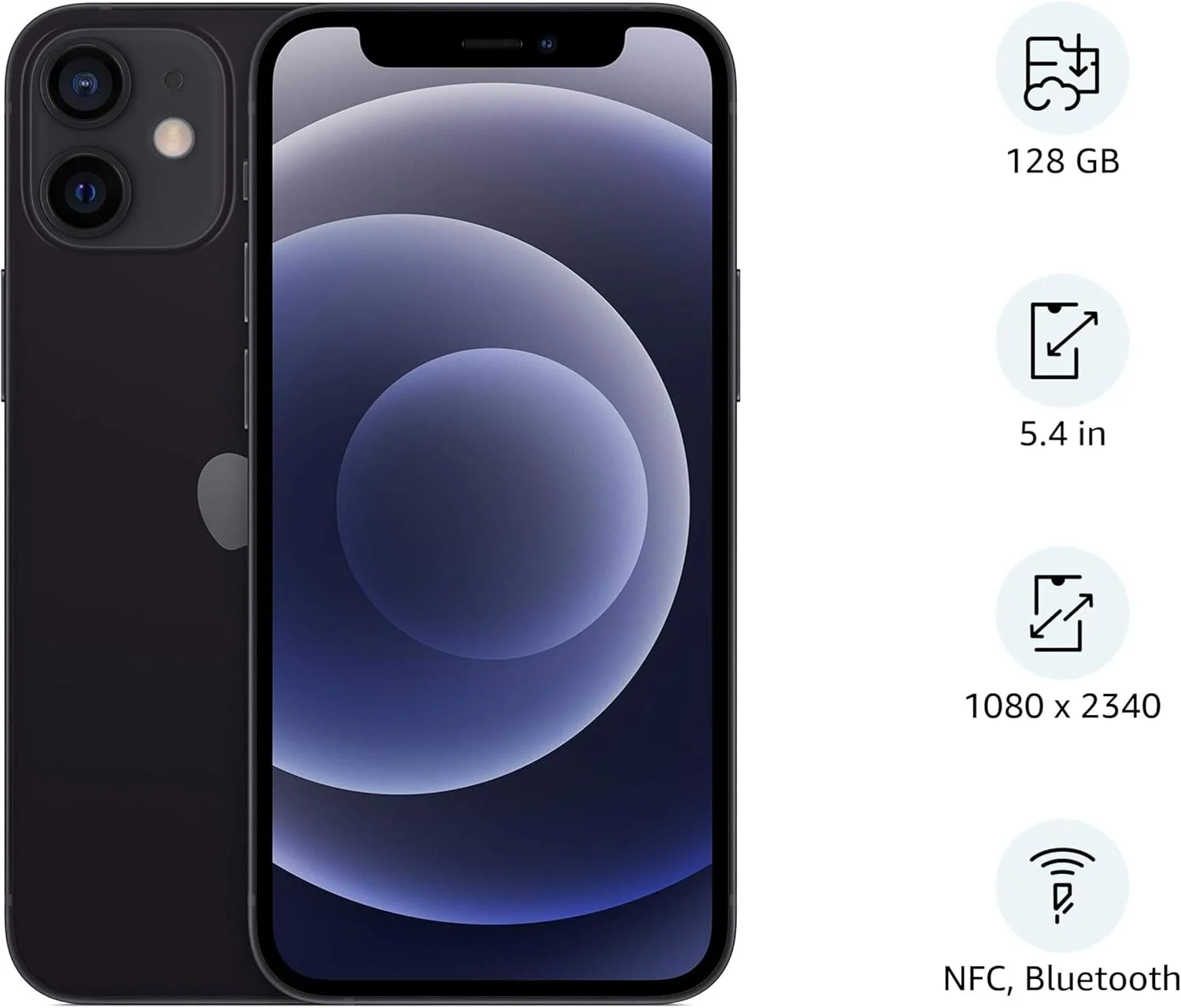 اپل (بازسازی شده) آیفون 12 مینی (128 گیگابایت) - مشکی