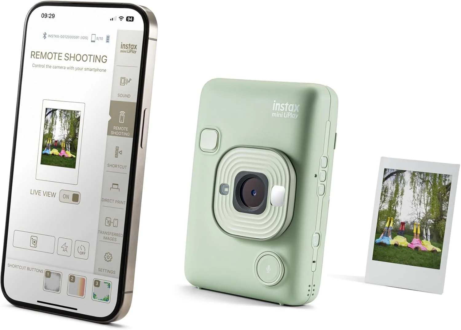 دوربین چاپ سریع هیبریدی فوجی فیلم INSTAX Mini LIPLAY - سبز ماتچا