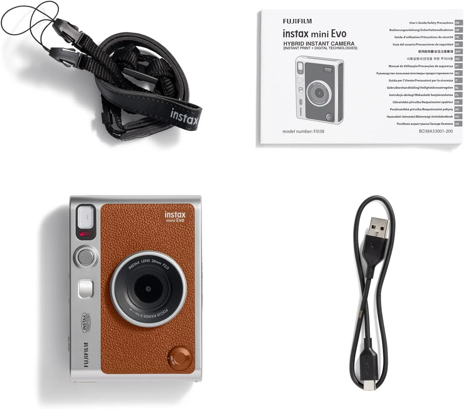 دوربین چاپ سریع فوجی فیلم Instax Mini Evo - قهوه ای